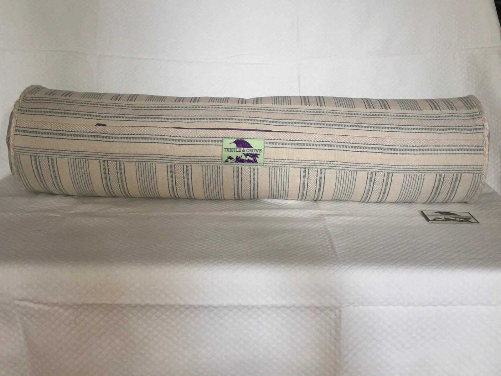 Woven Stripe Cowtan Tout Fabric Bolster With 90/10 Down Insert - 5