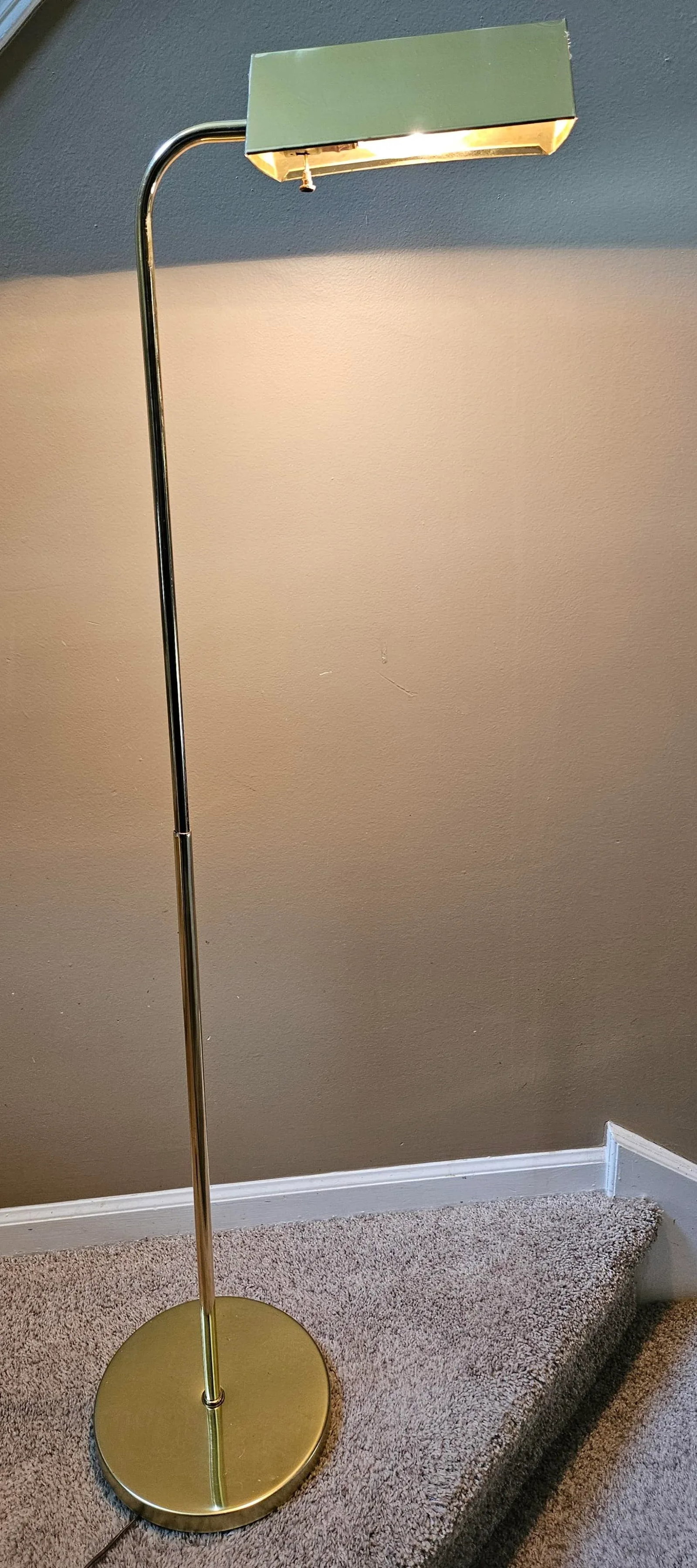 Adjustable Mid-Century Brass Floor Lamp - 2