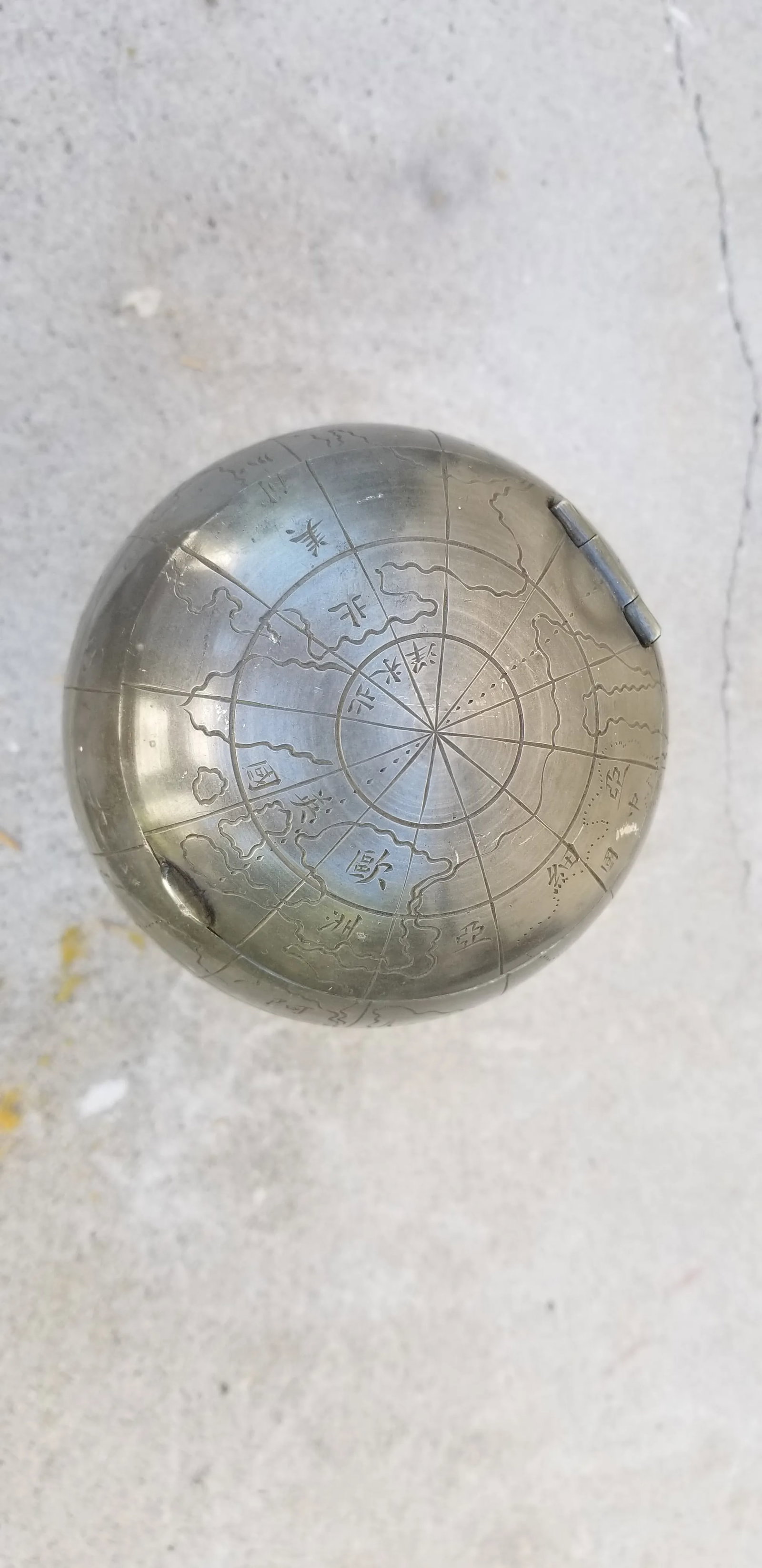 Antique Globe Tea Caddy - 6
