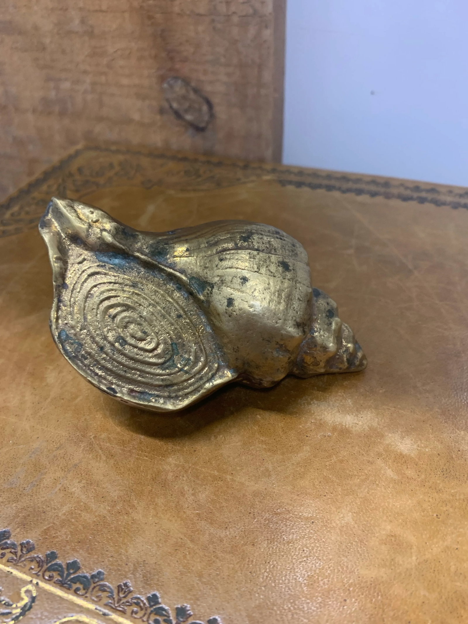 Vintage Set of 3 Brass Sea Shell Sculptures - 12