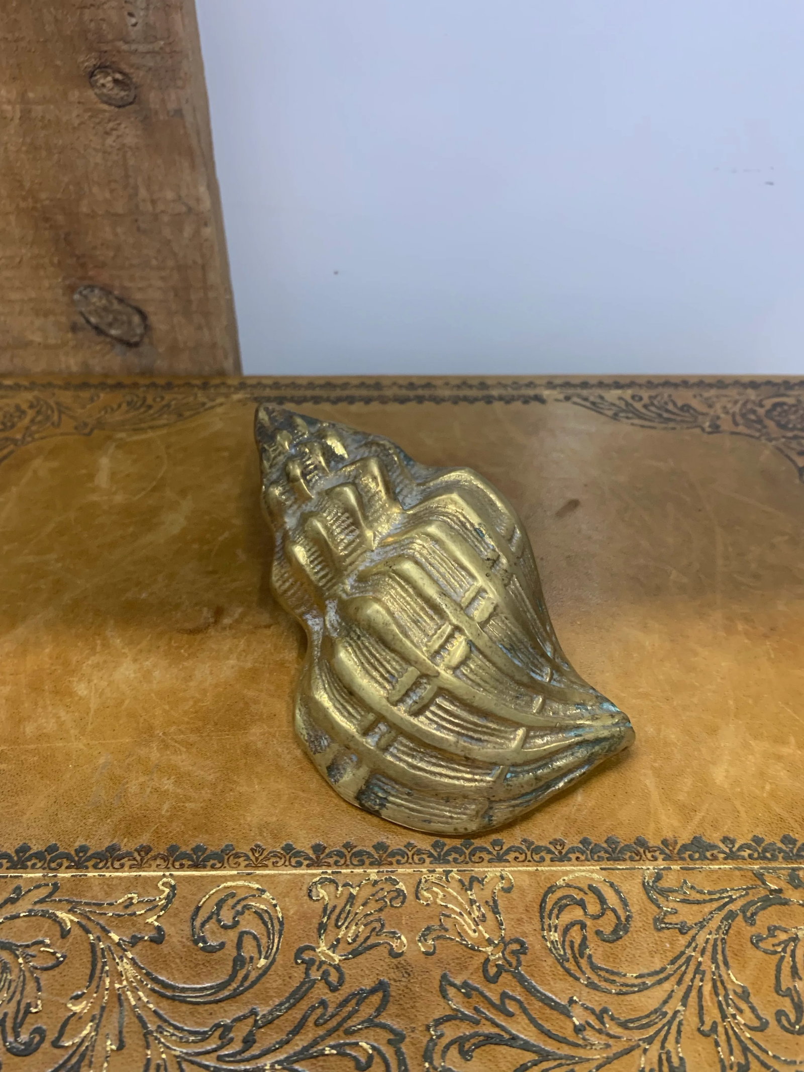Vintage Set of 3 Brass Sea Shell Sculptures - 7