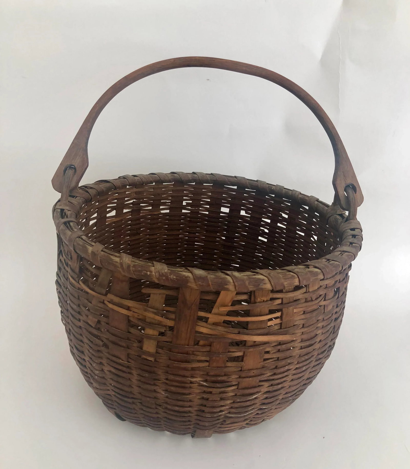 Antique New England Swing Handle Basket - 4
