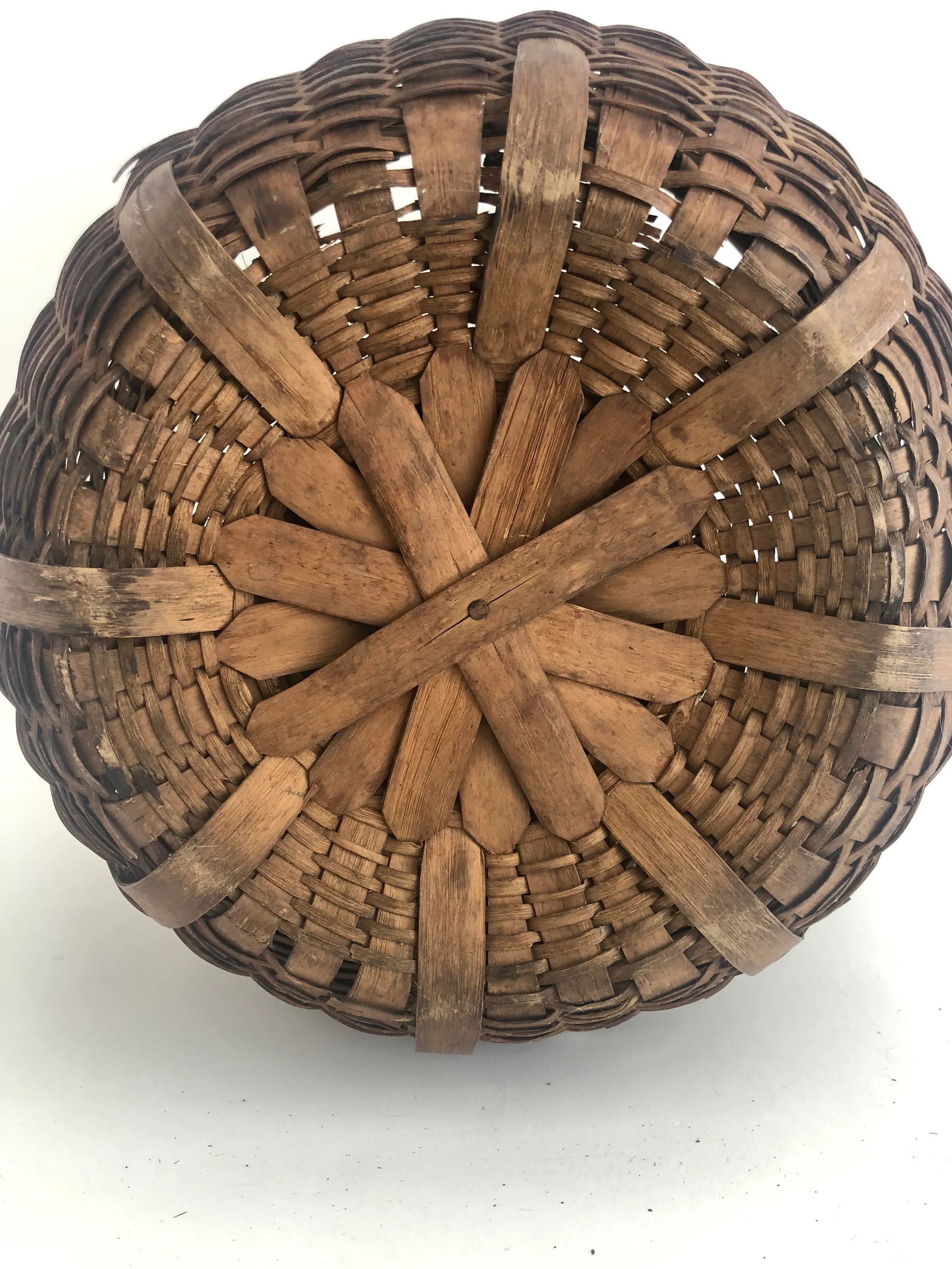 Antique New England Swing Handle Basket - 7