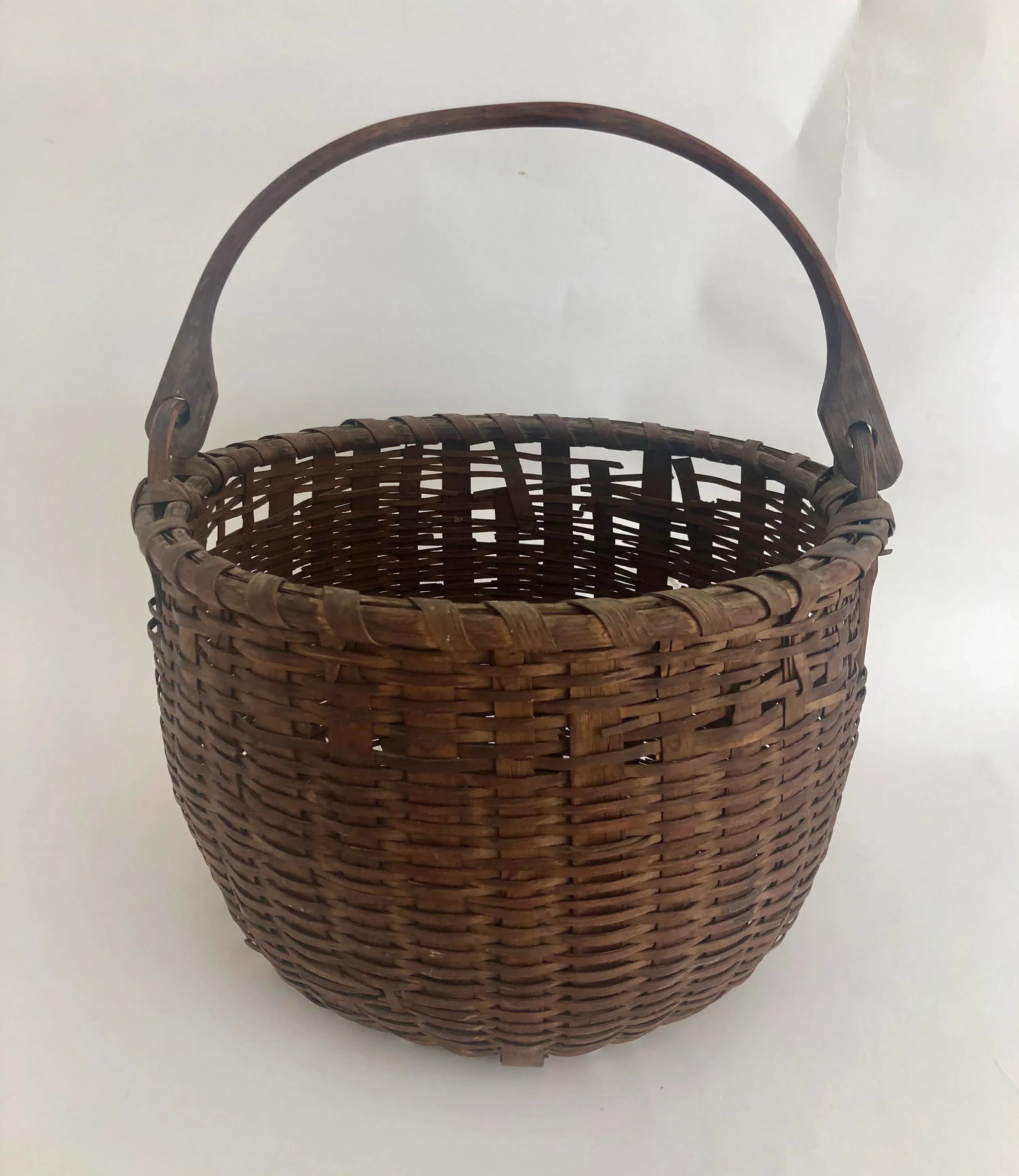 Antique New England Swing Handle Basket - 9