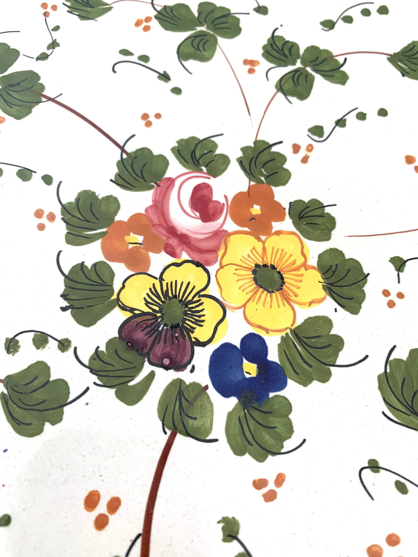 Vintage Italian Ceramic Hand Painted Botanical Serving Tray - 3