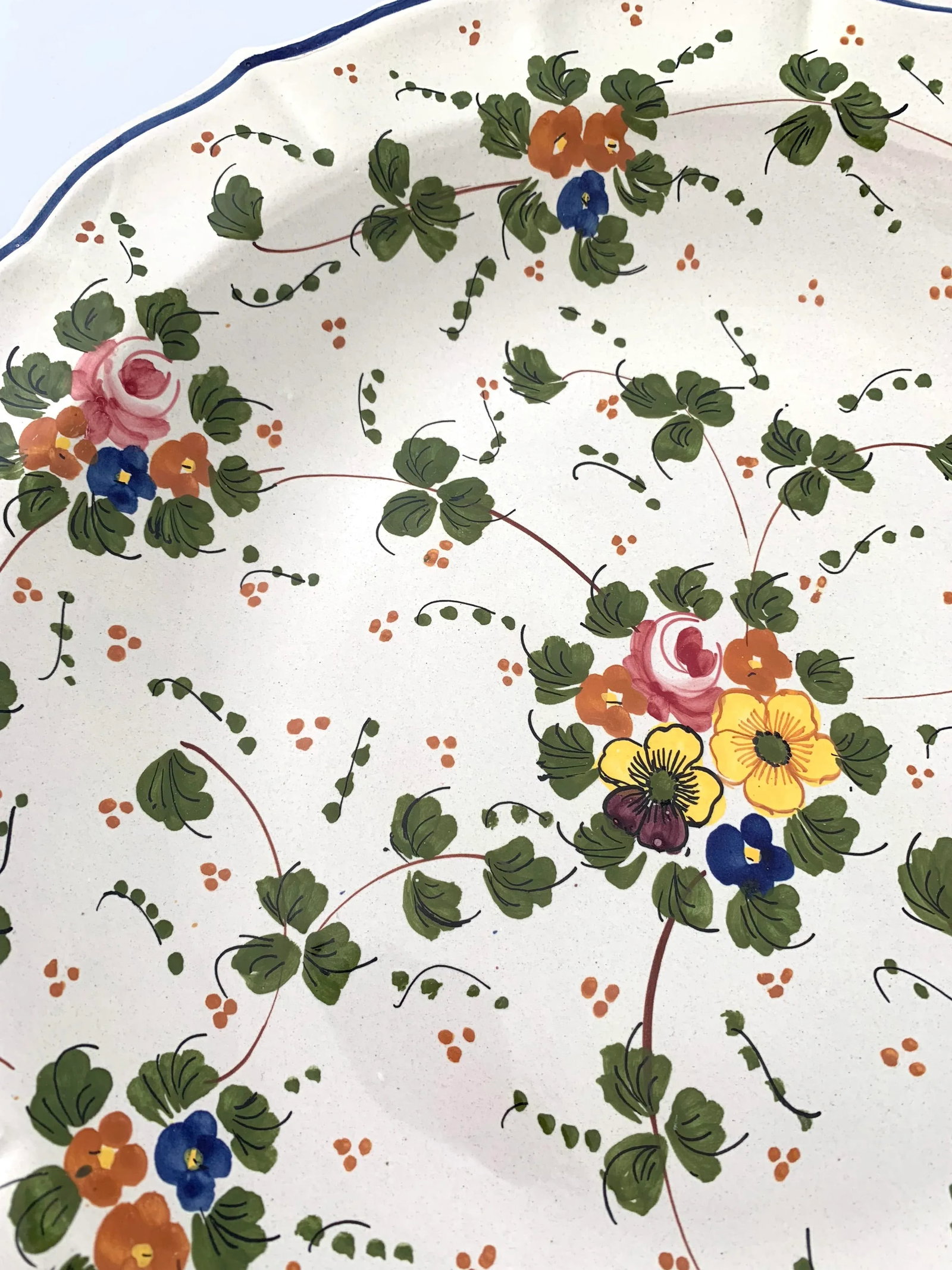 Vintage Italian Ceramic Hand Painted Botanical Serving Tray - 4