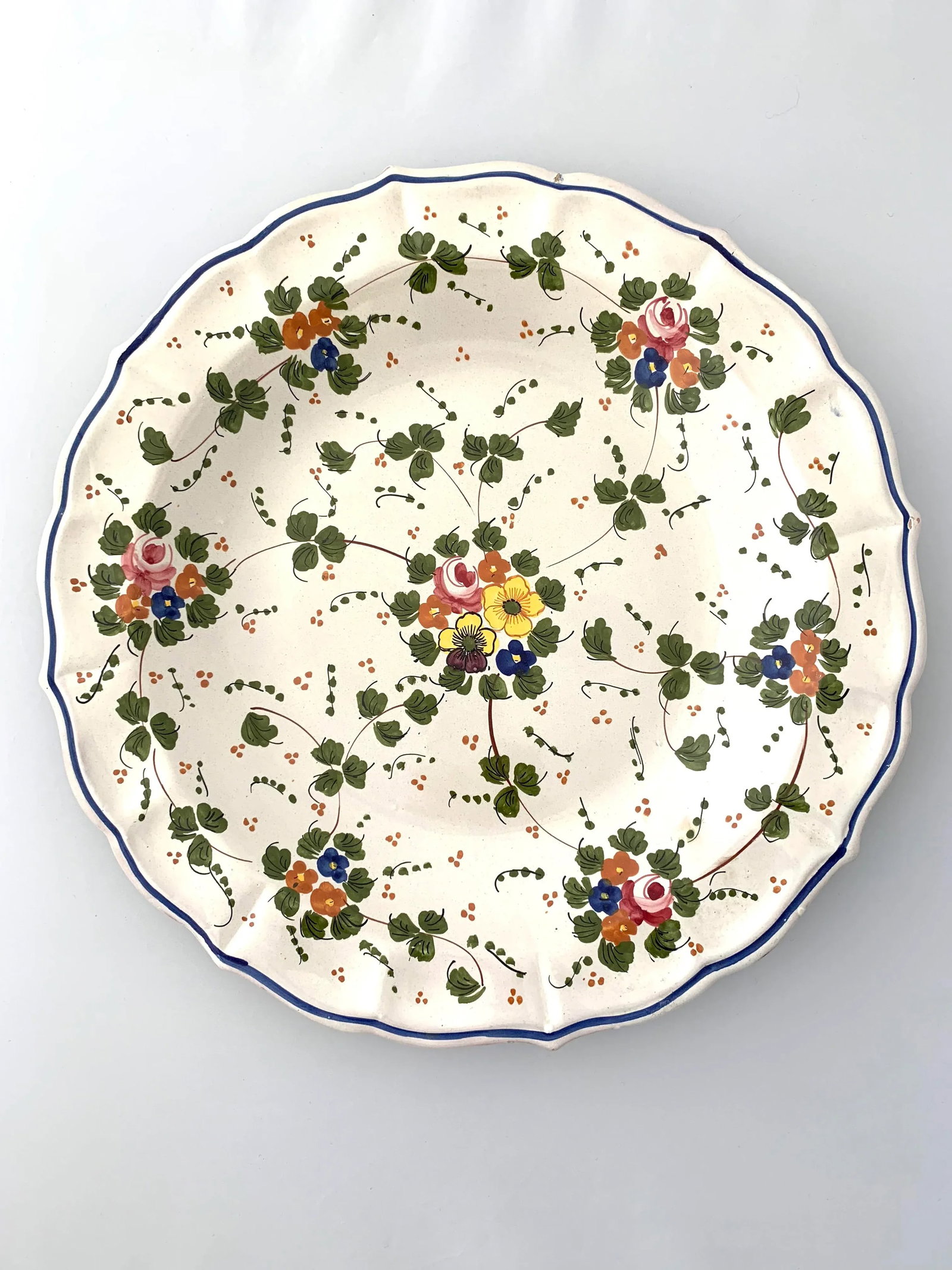 Vintage Italian Ceramic Hand Painted Botanical Serving Tray - 7