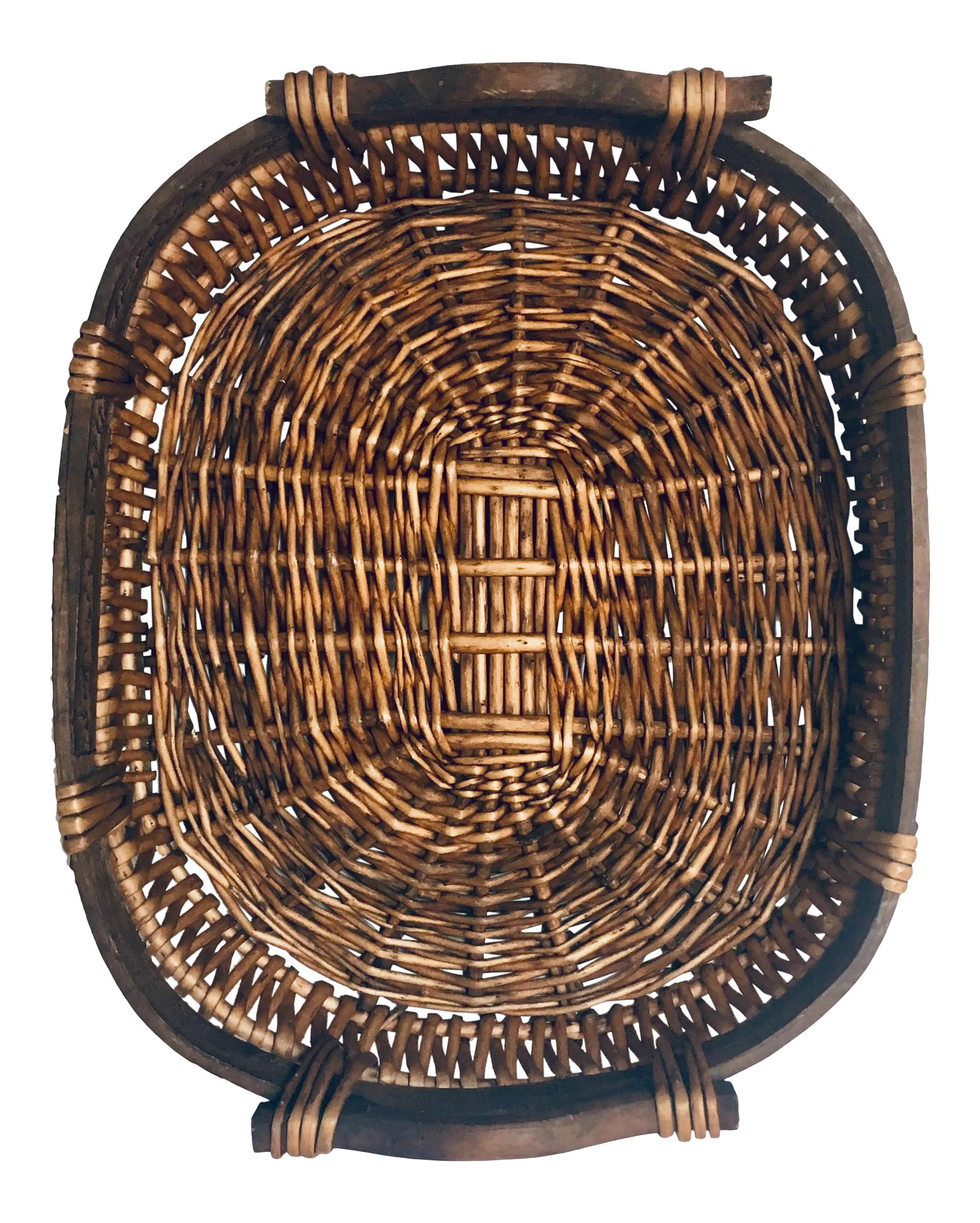 21" French Handled Reed Basket Tray (1 of 8)
