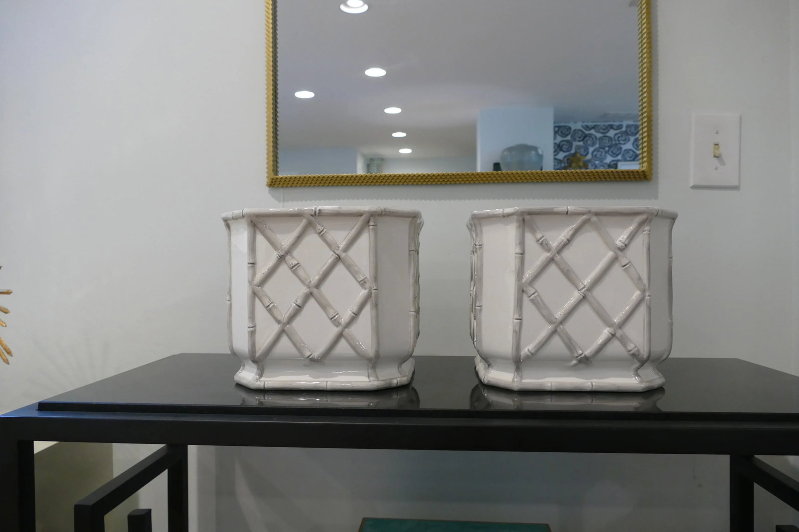 Square Bamboo Cachepots - A Pair - 6