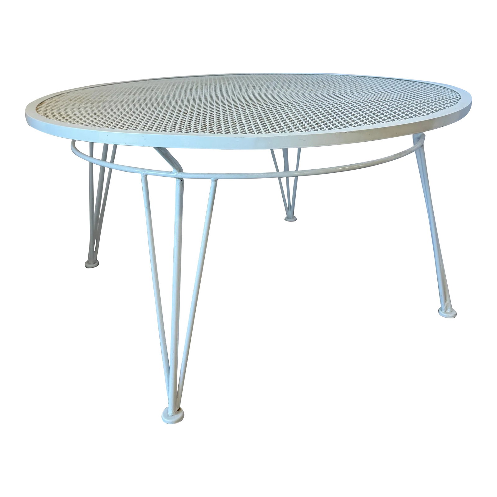 1950s Salterini Round Metal Patio Coffee Table, Attributed (1 of 6)