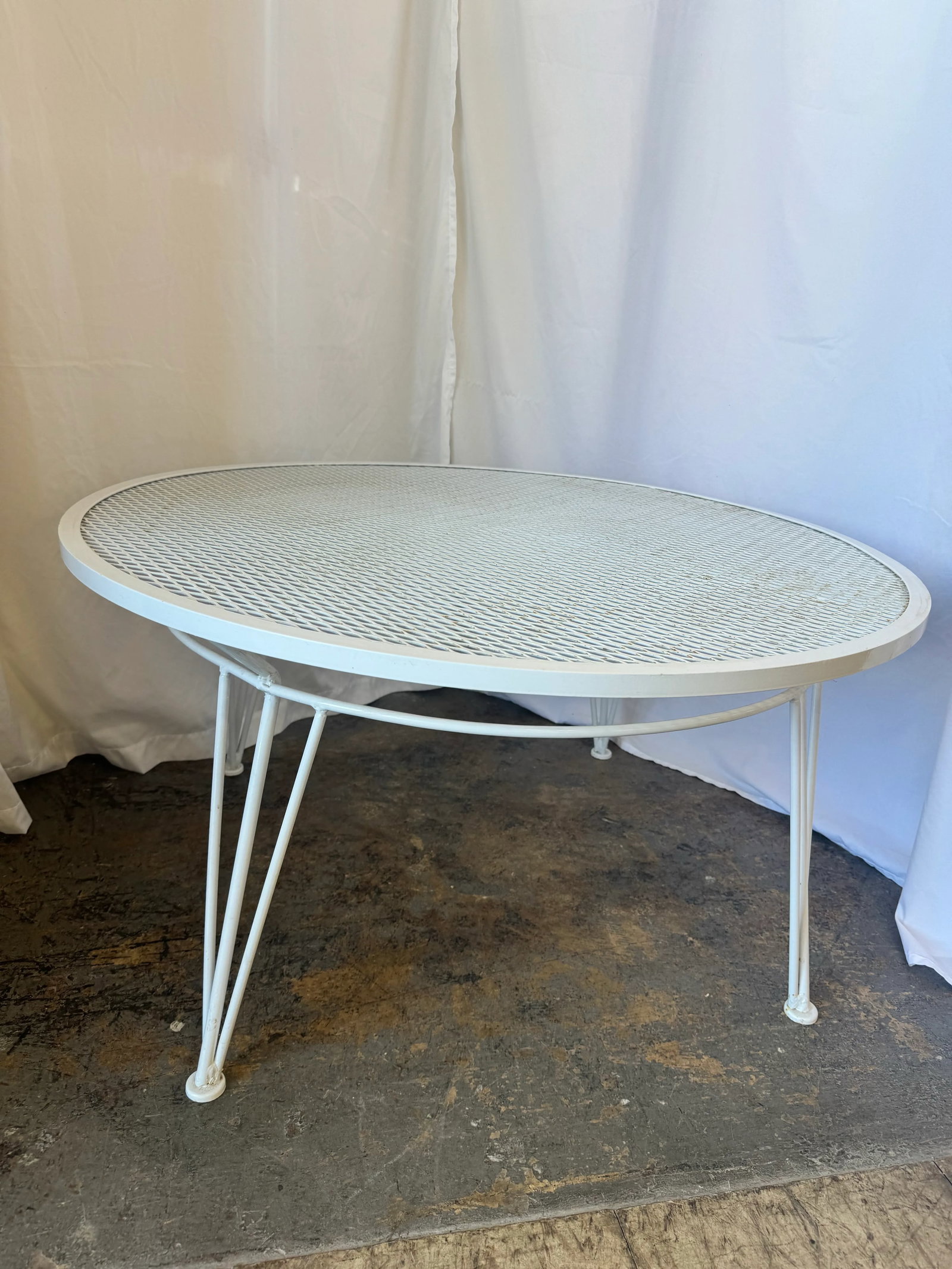 1950s Salterini Round Metal Patio Coffee Table, Attributed - 2