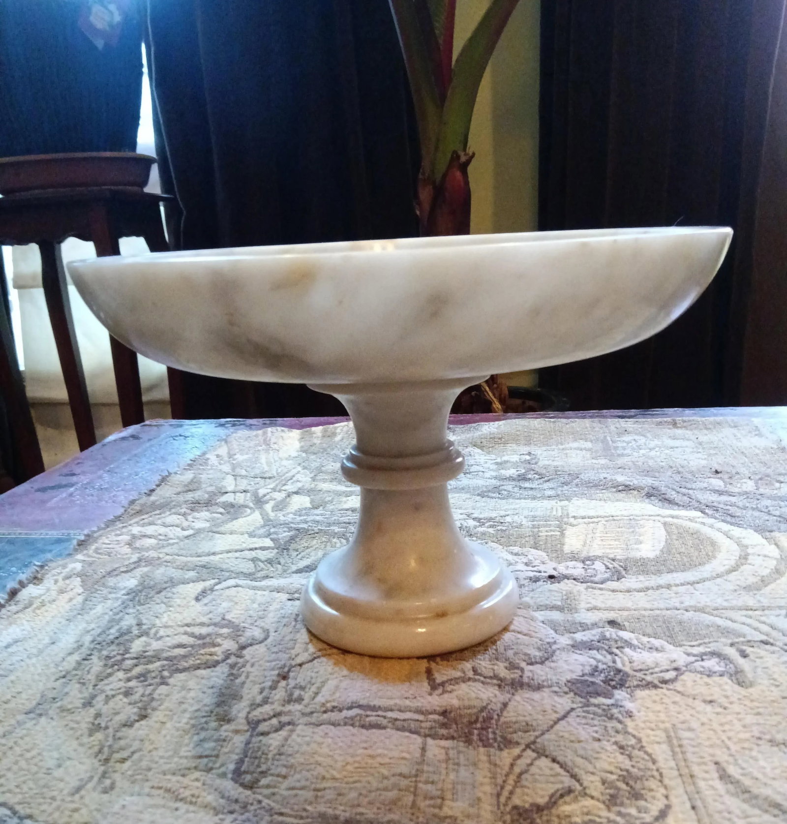 Vintage Italian Marble Compote Pedestal Bowl - 4