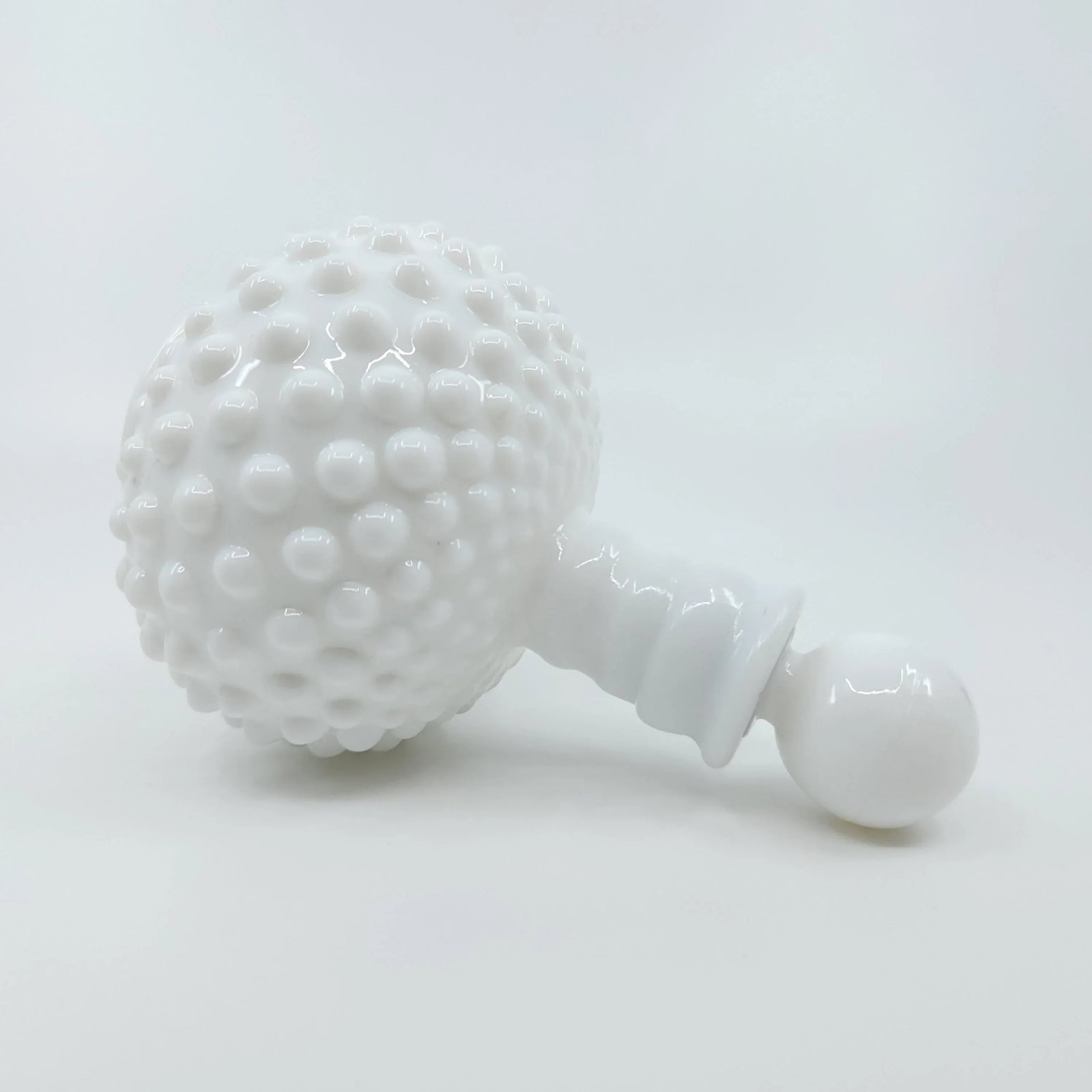 Vintage Hobnail Milk Glass Perfume Bottle - 3