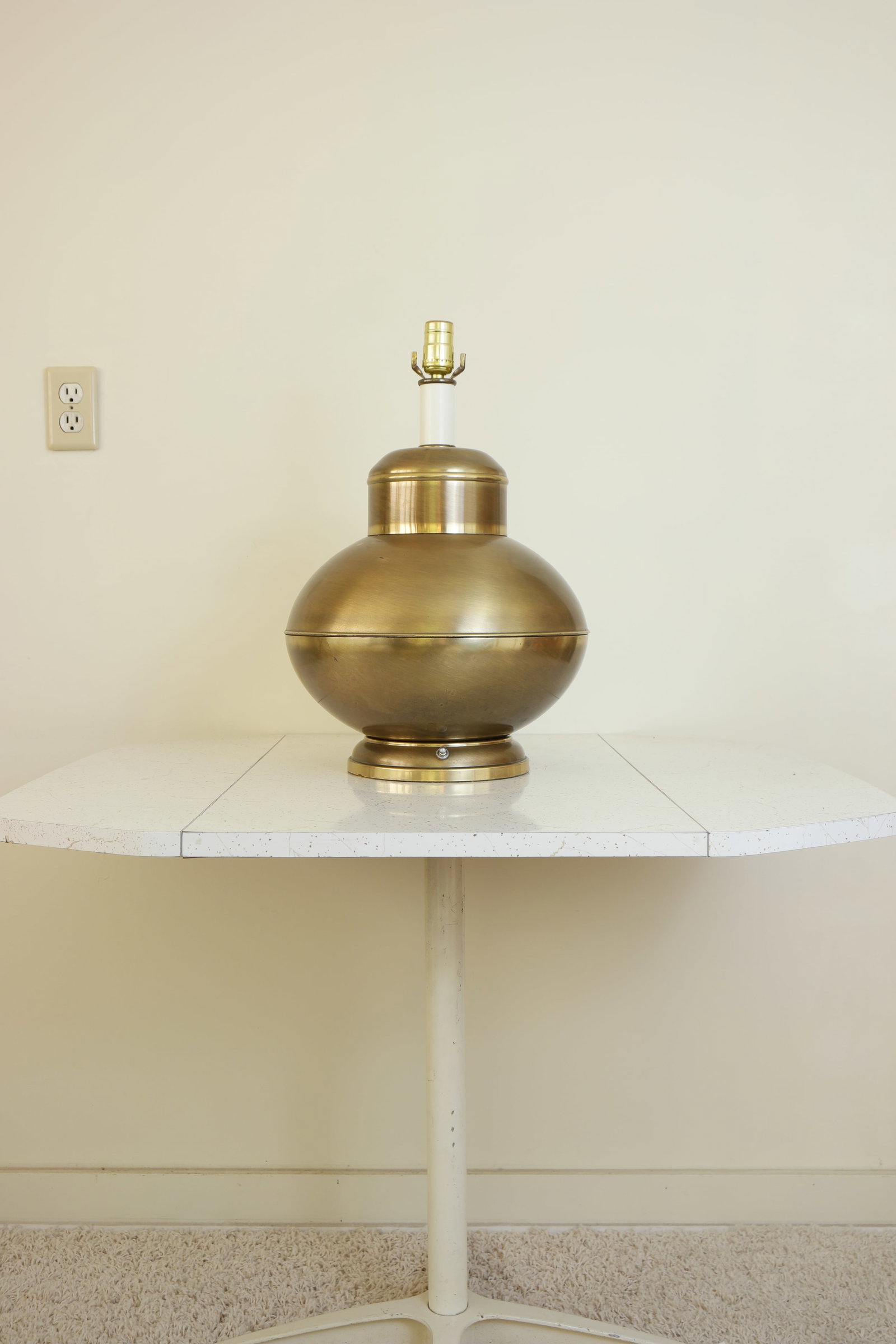 1950s Vintage Art Deco Brass Table Lamp - 2