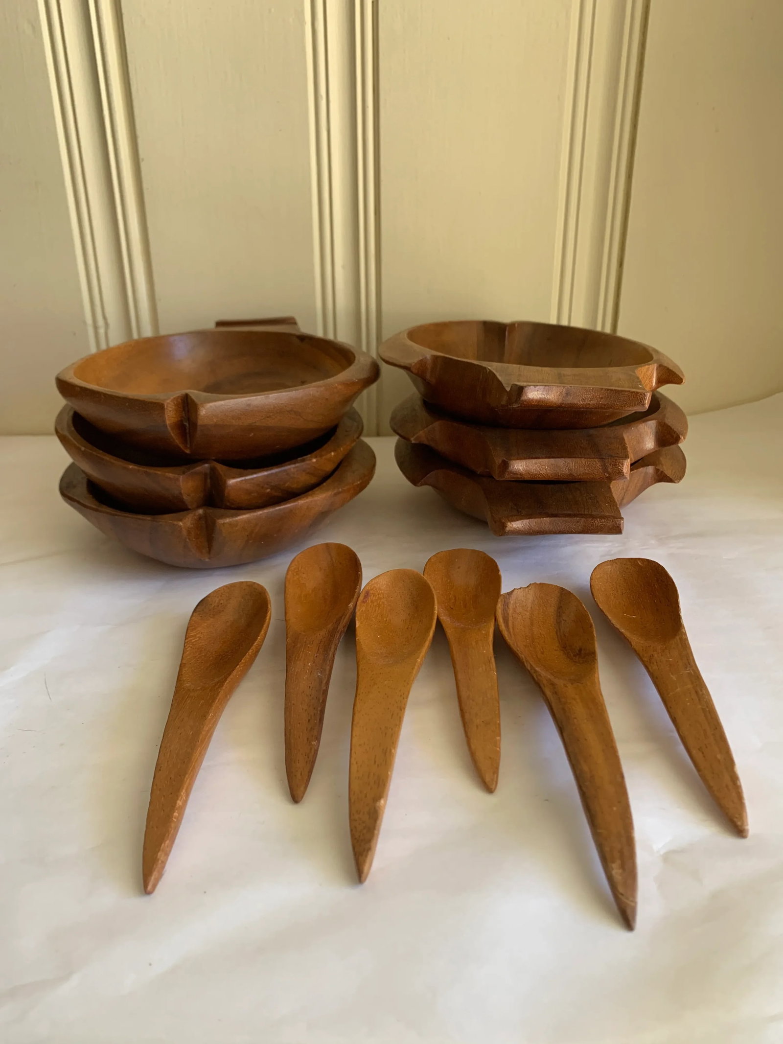 Fish Shaped Monkey Pod Wood Bowls & Spoons - 5
