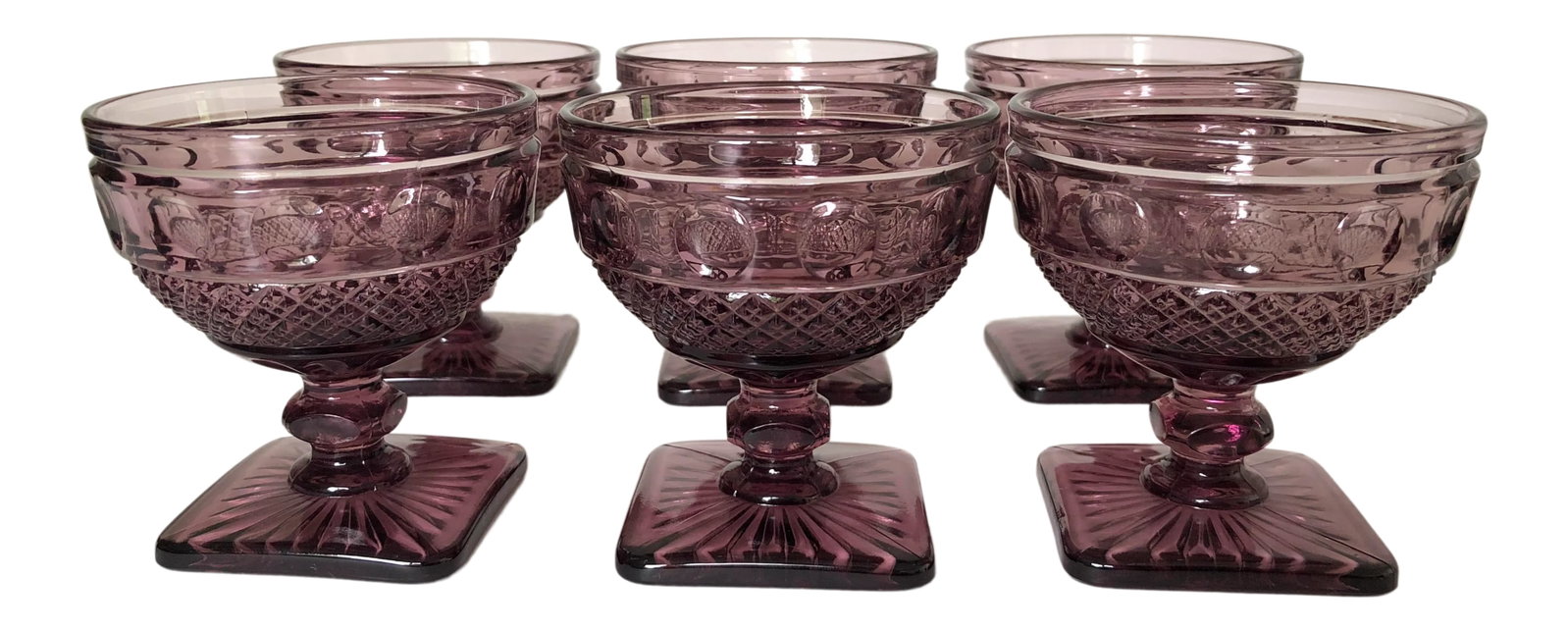 Vintage Purple Glass Set of 6 Sherbet Glasses (1 of 6)