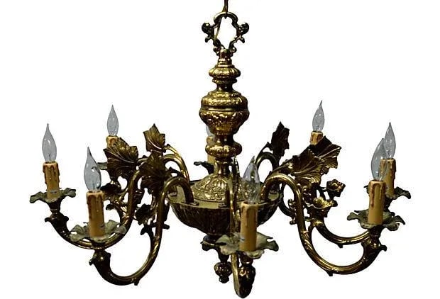 Brass Grapevine Chandelier - 4