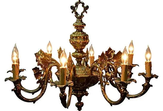 Brass Grapevine Chandelier - 6