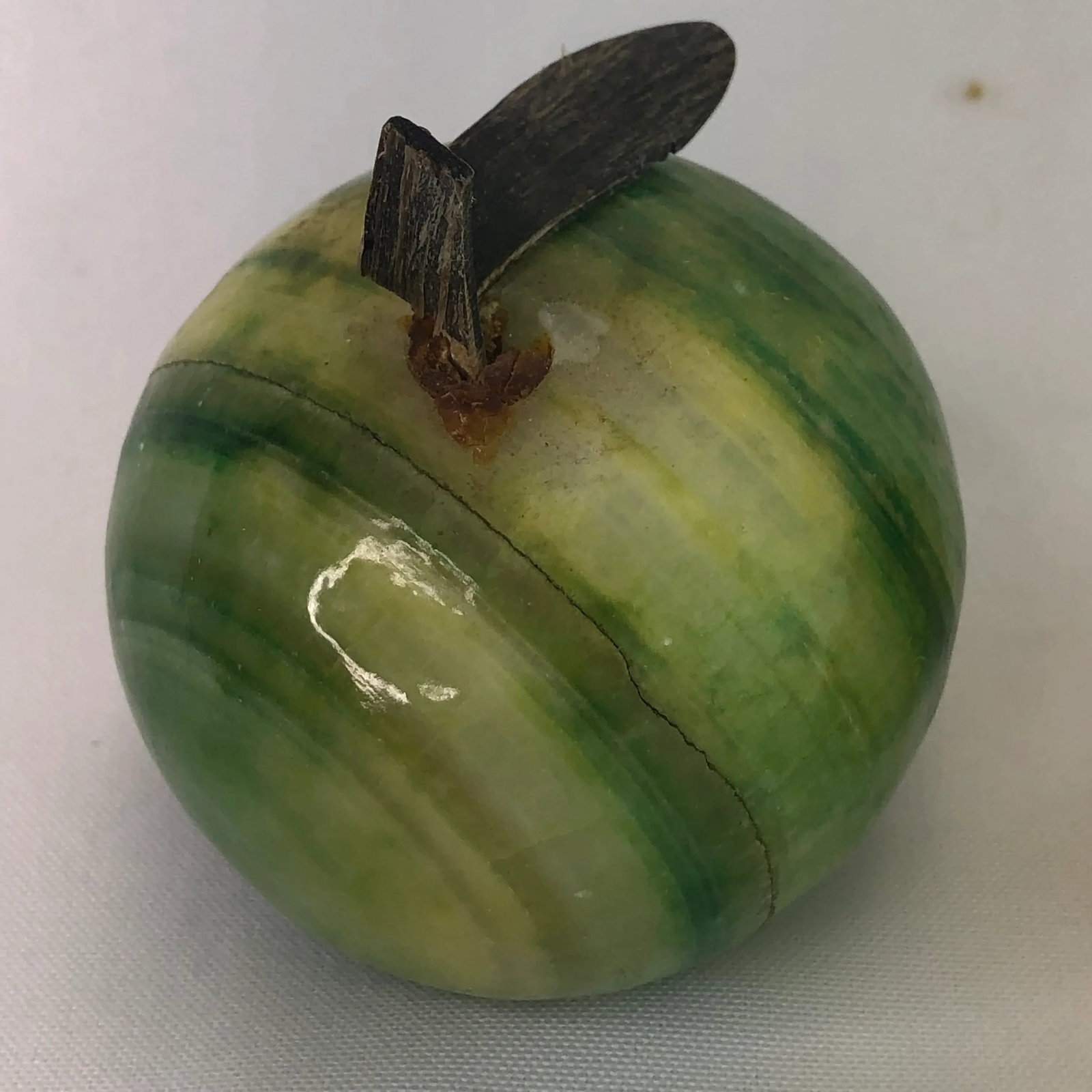 Vintage Variegated Alabaster Apple and Peach - Set of 2 - 4