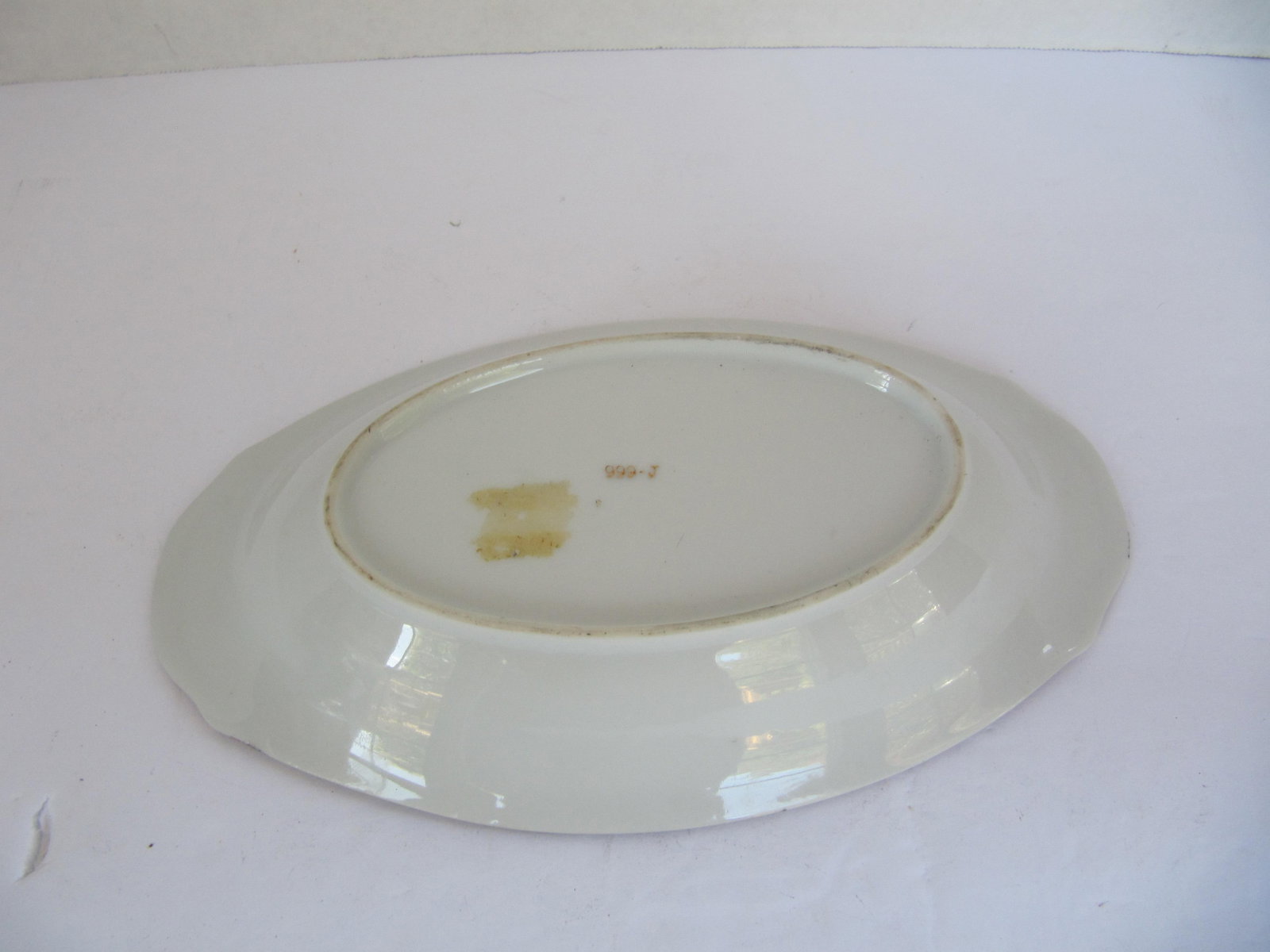 Oval Chinoiserie Blue & Orange Serving Bowl - 3
