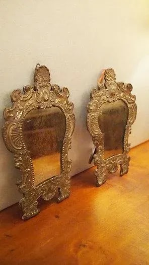 Mid 19th Century Petite Repousse Rococo Mirrors - a Pair - 6