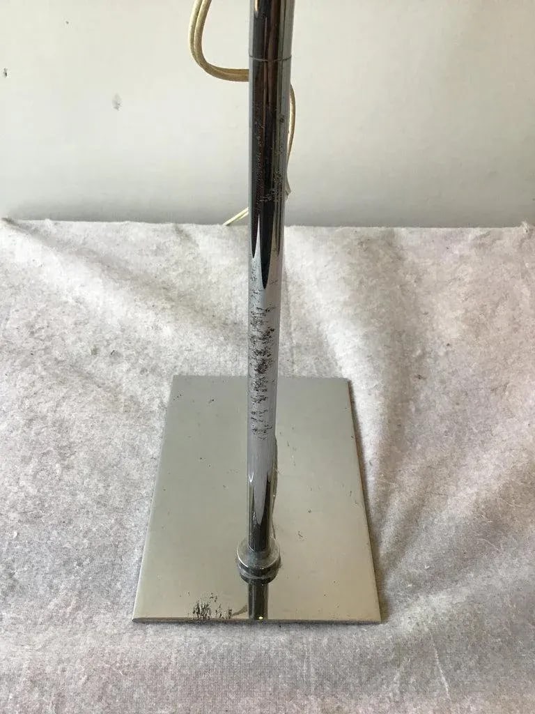 1970s Robert Sonneman Chrome and Painted Metal Table Lamp - 2