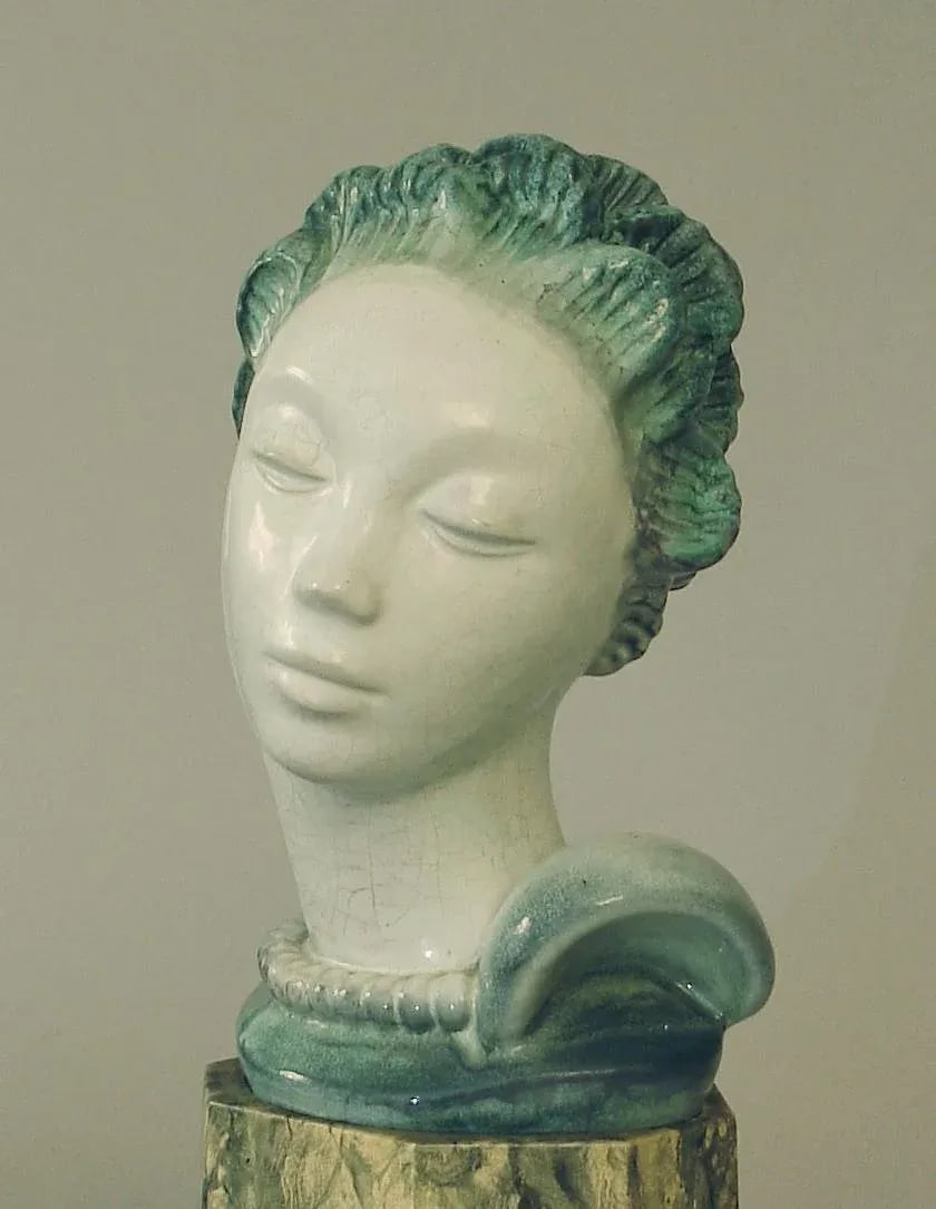 Art Deco Danish Porcelain Bust of a Woman - 2