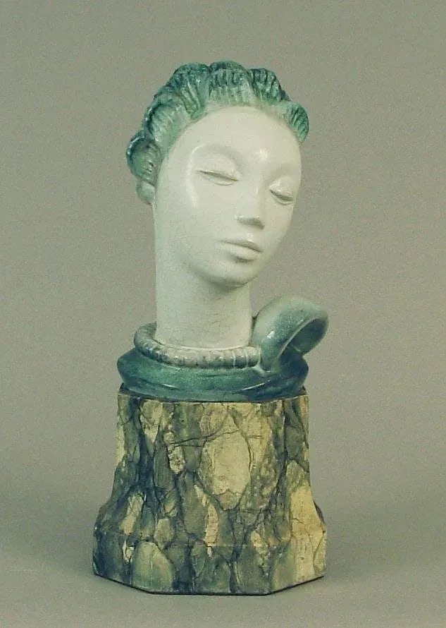 Art Deco Danish Porcelain Bust of a Woman - 8