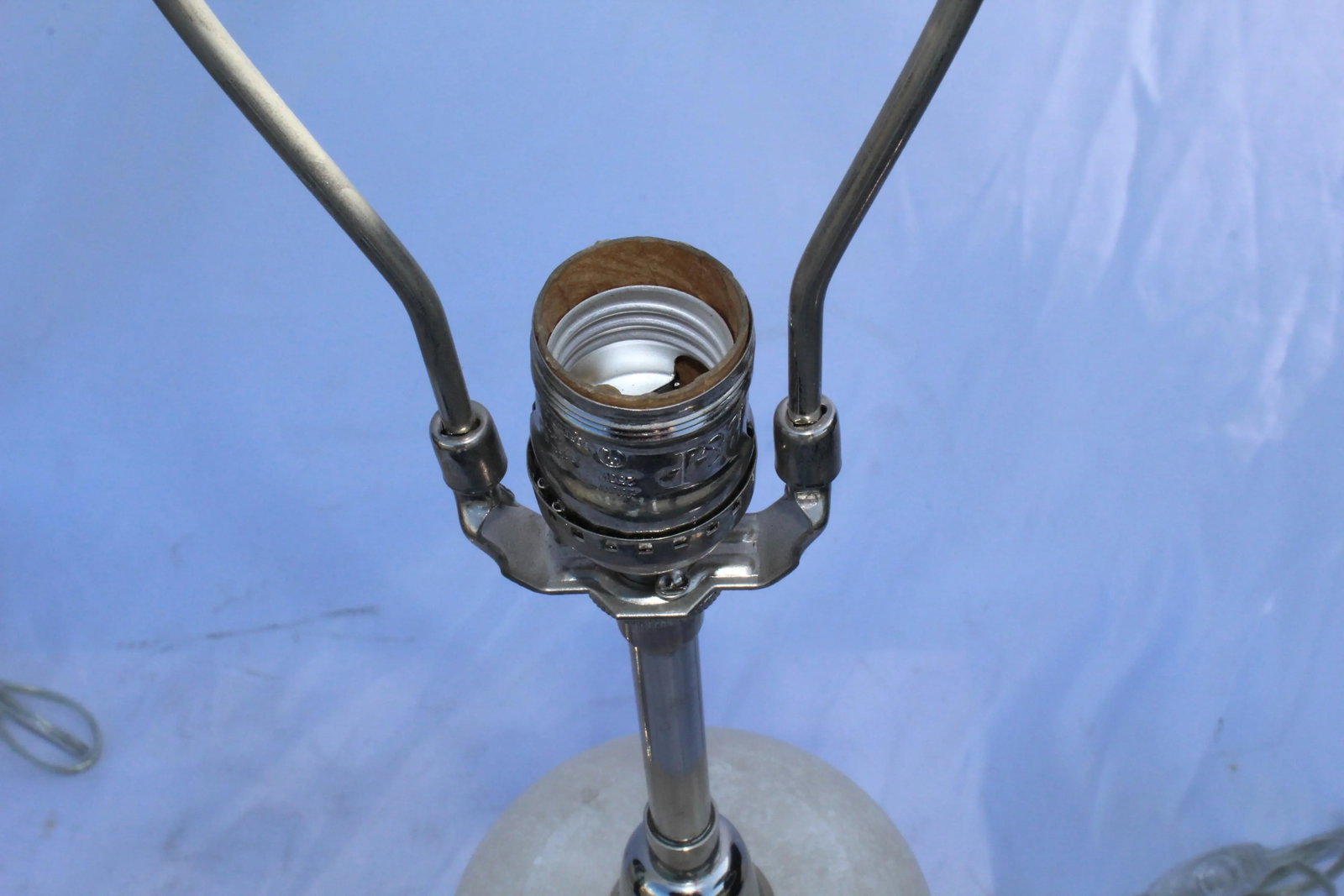 Deco Alabaster Polished Nickel Lamps - a Pair - 4