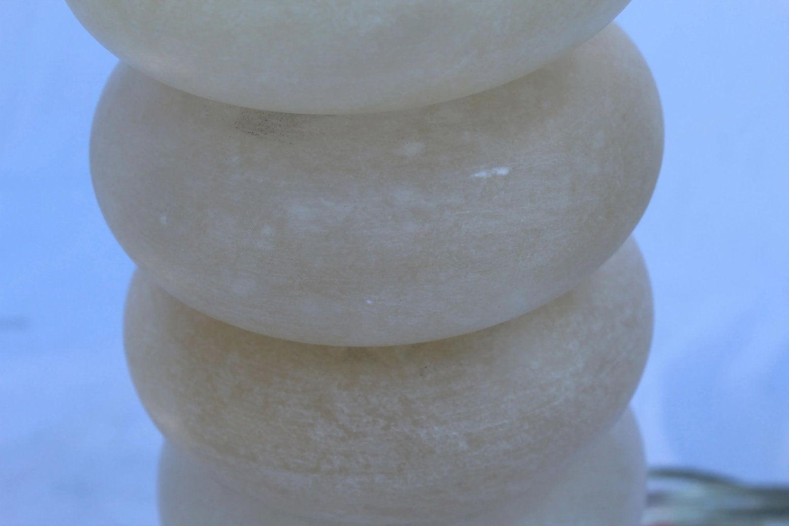 Deco Alabaster Polished Nickel Lamps - a Pair - 6