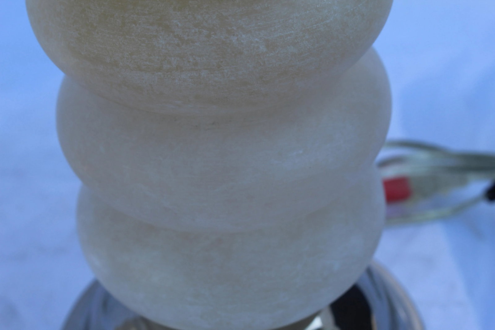 Deco Alabaster Polished Nickel Lamps - a Pair - 7