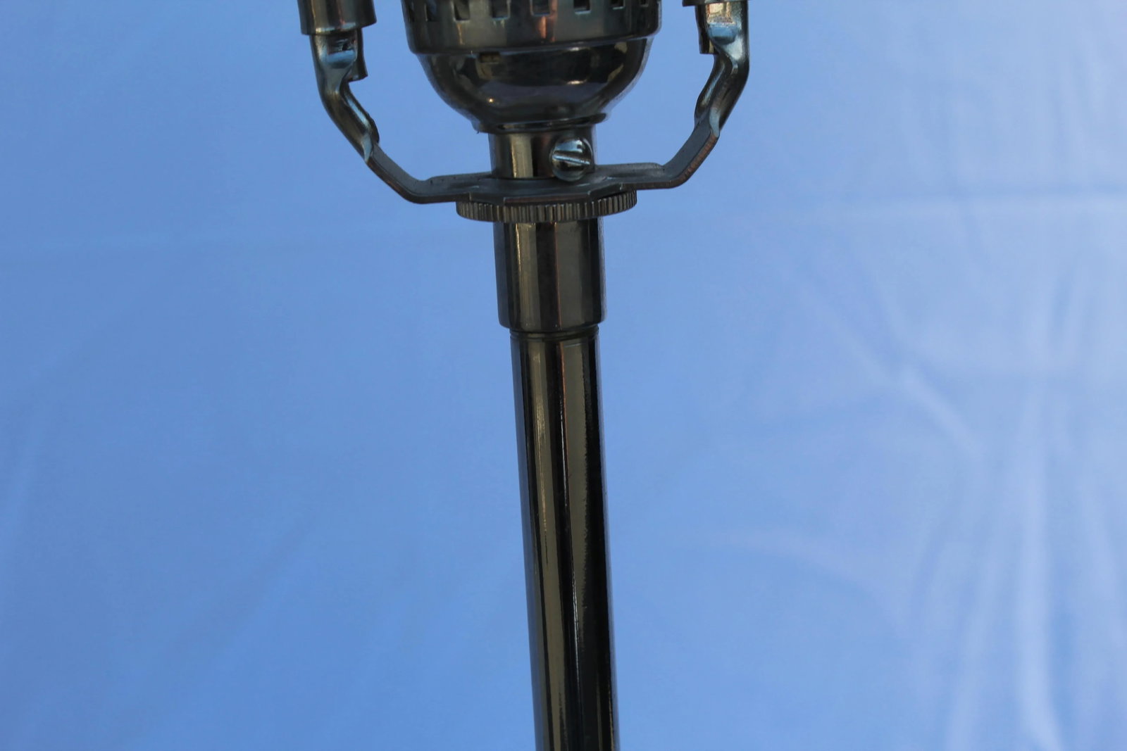 Deco Alabaster Polished Nickel Lamps - a Pair - 8