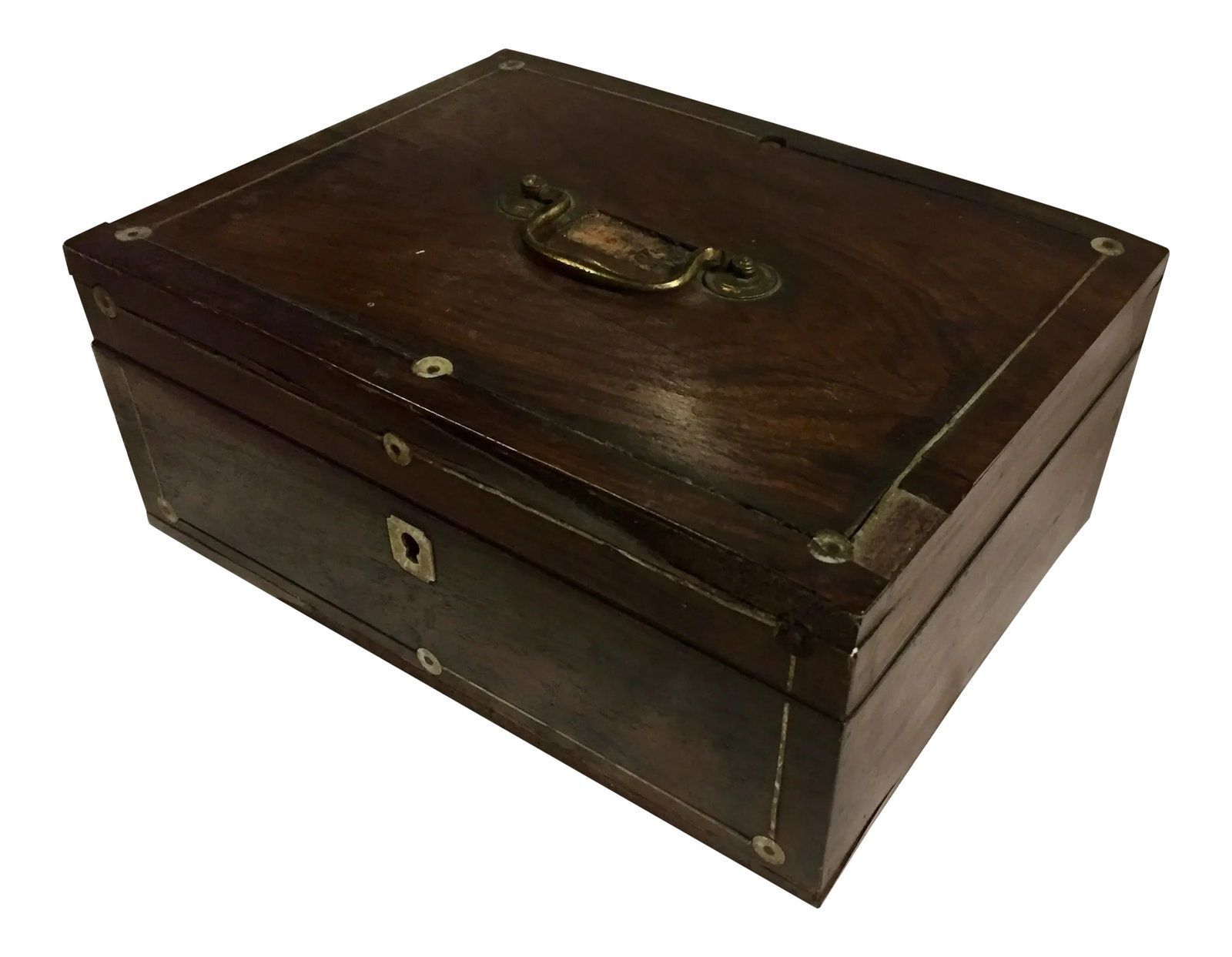 19th Century Rosewood Jewelry Box With Inlay (1 of 7)