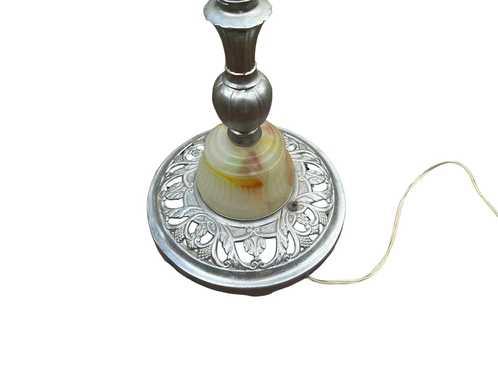 1930s French Mid-Century Modern Asian Torchiere Chrome With Marble and Metal Base - 12