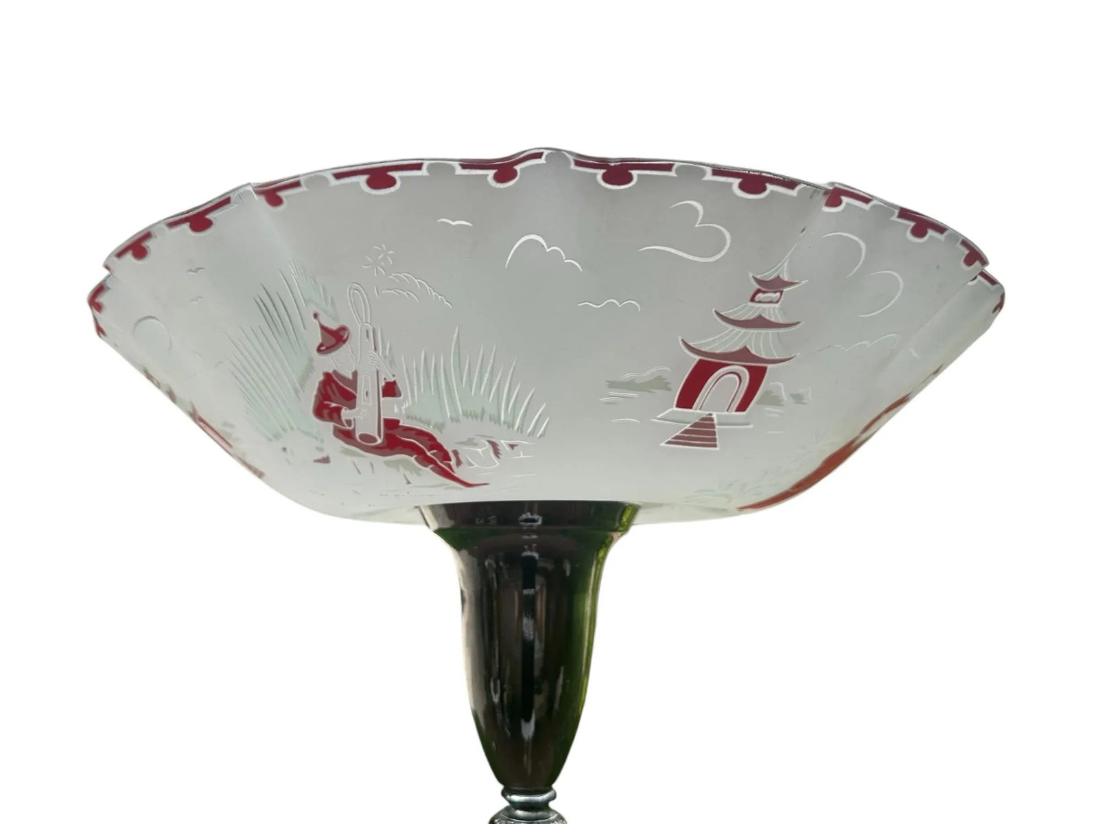 1930s French Mid-Century Modern Asian Torchiere Chrome With Marble and Metal Base - 6