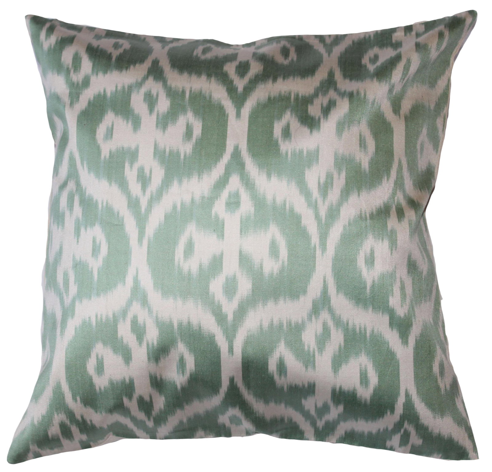 Contemporary Silk Ikat Bohemian Throw Pillow: Bohemian silk ikat pillow with vibrant colors of red, beige and blue. Super hand soft. Pillow has a zipper for closure. Insert is included. Condition: Imperfections: No Imperfections Origin: Turkey