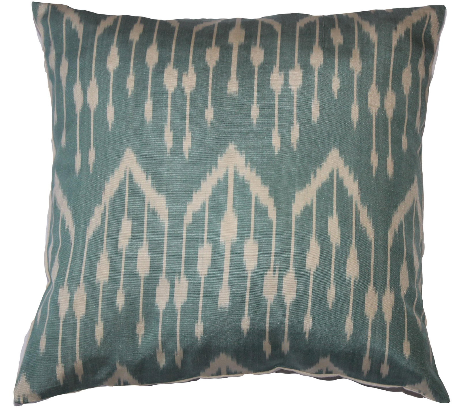 Contemporary Silk Ikat Bohemian Throw Pillow - 7