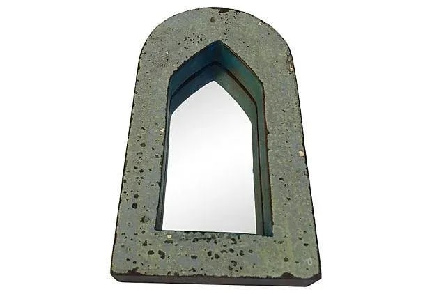 Brown & Blue Indian Archway Mirrors - A Pair - 3