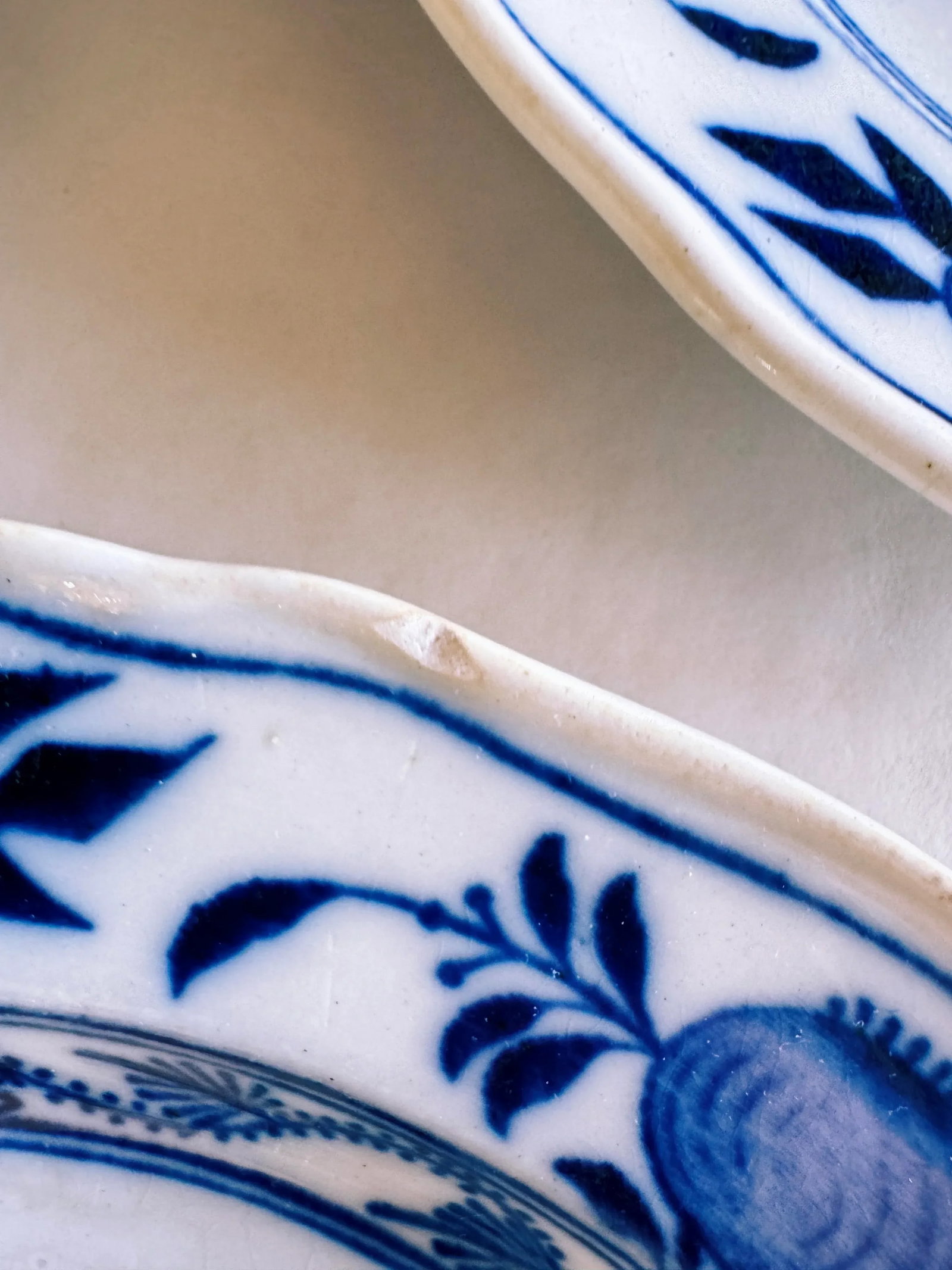Antique Meissen England Blue Onion Plates- Set of 3 - 10