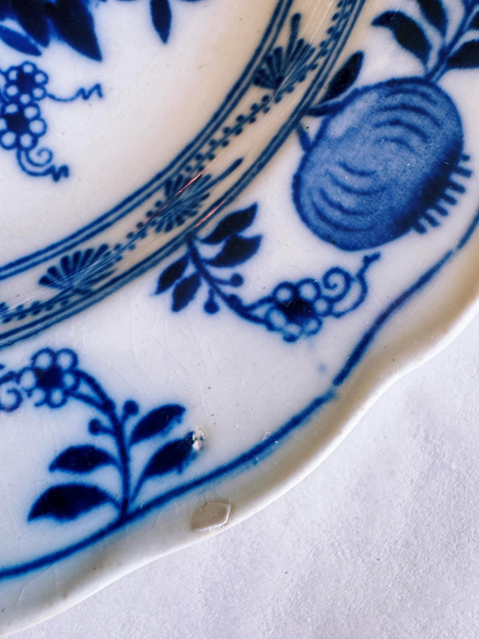 Antique Meissen England Blue Onion Plates- Set of 3 - 7