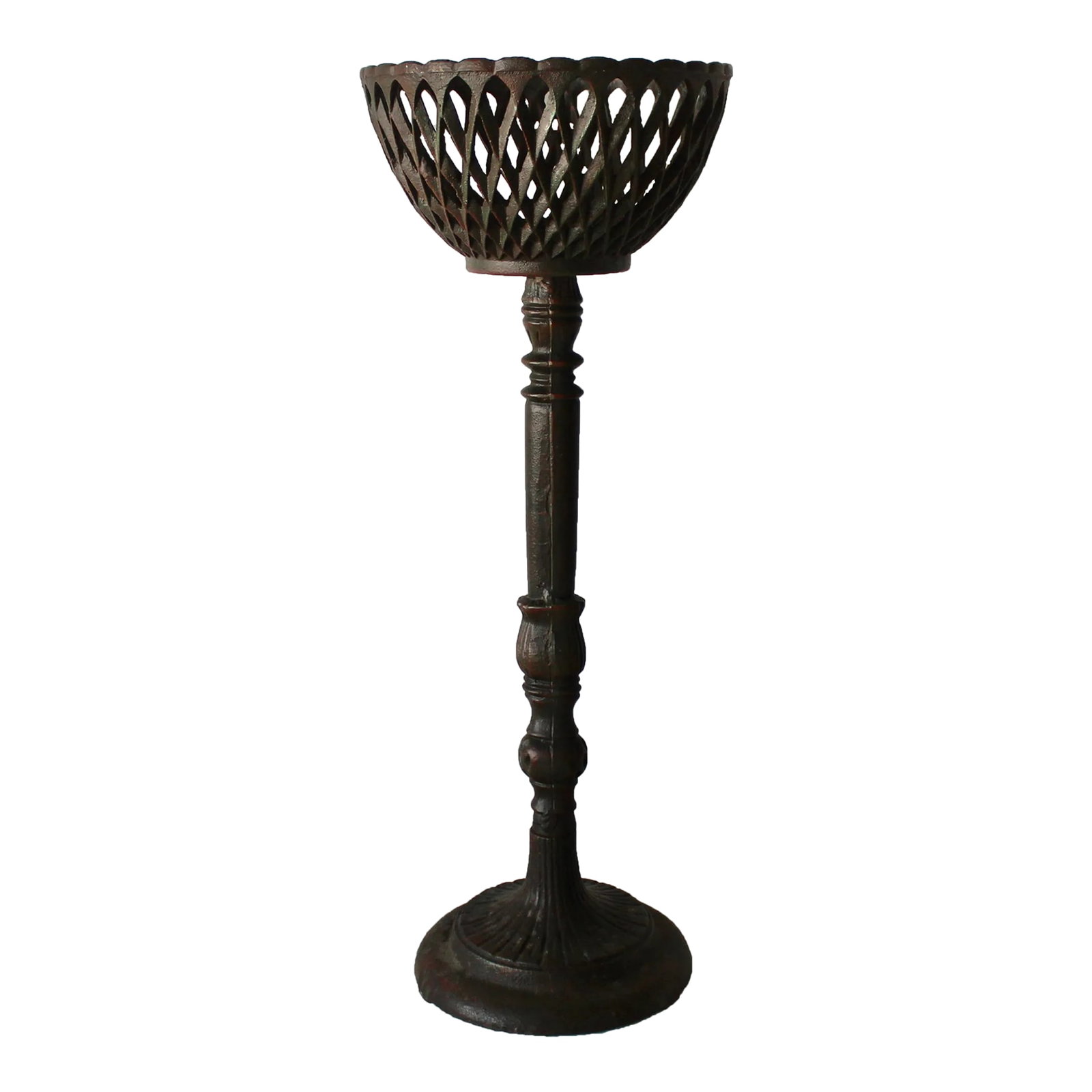 Vintage French Style Cast Iron Basket Pedestal Plant Stand (1 of 12)