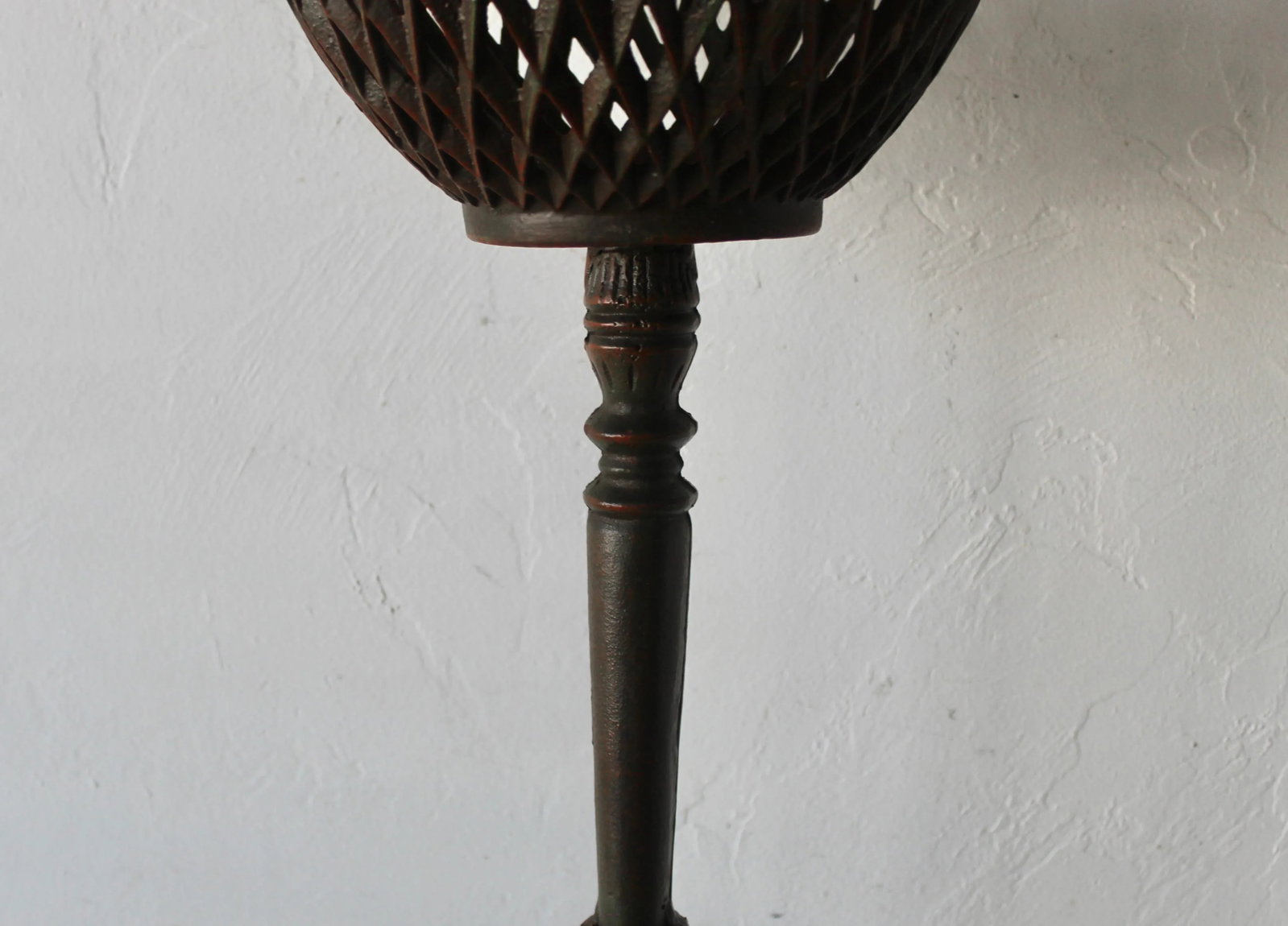 Vintage French Style Cast Iron Basket Pedestal Plant Stand - 3