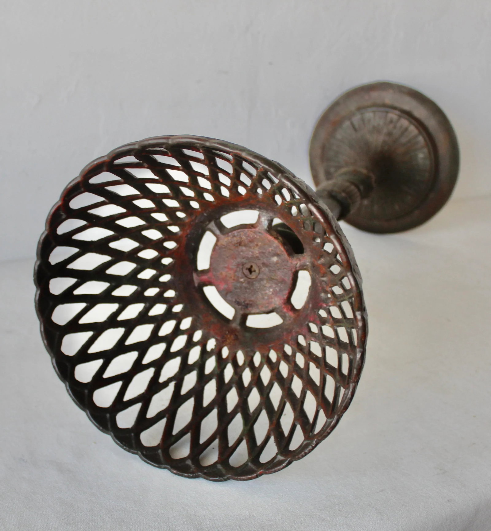 Vintage French Style Cast Iron Basket Pedestal Plant Stand - 6