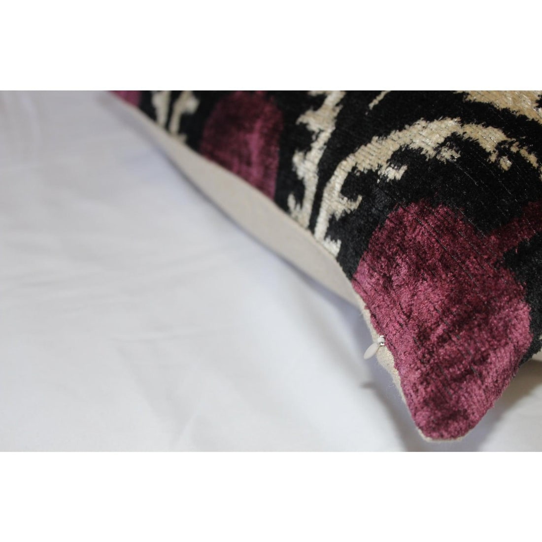 Contemporary Silk Velvet Ikat Pillow Cover - 5