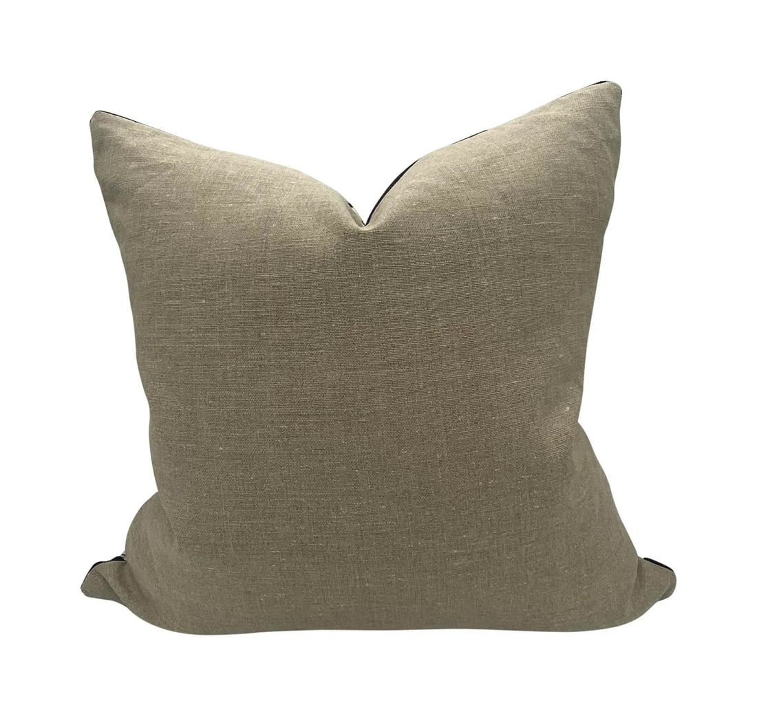 Black & Flax Butterfly Pillows- a Pair - 2