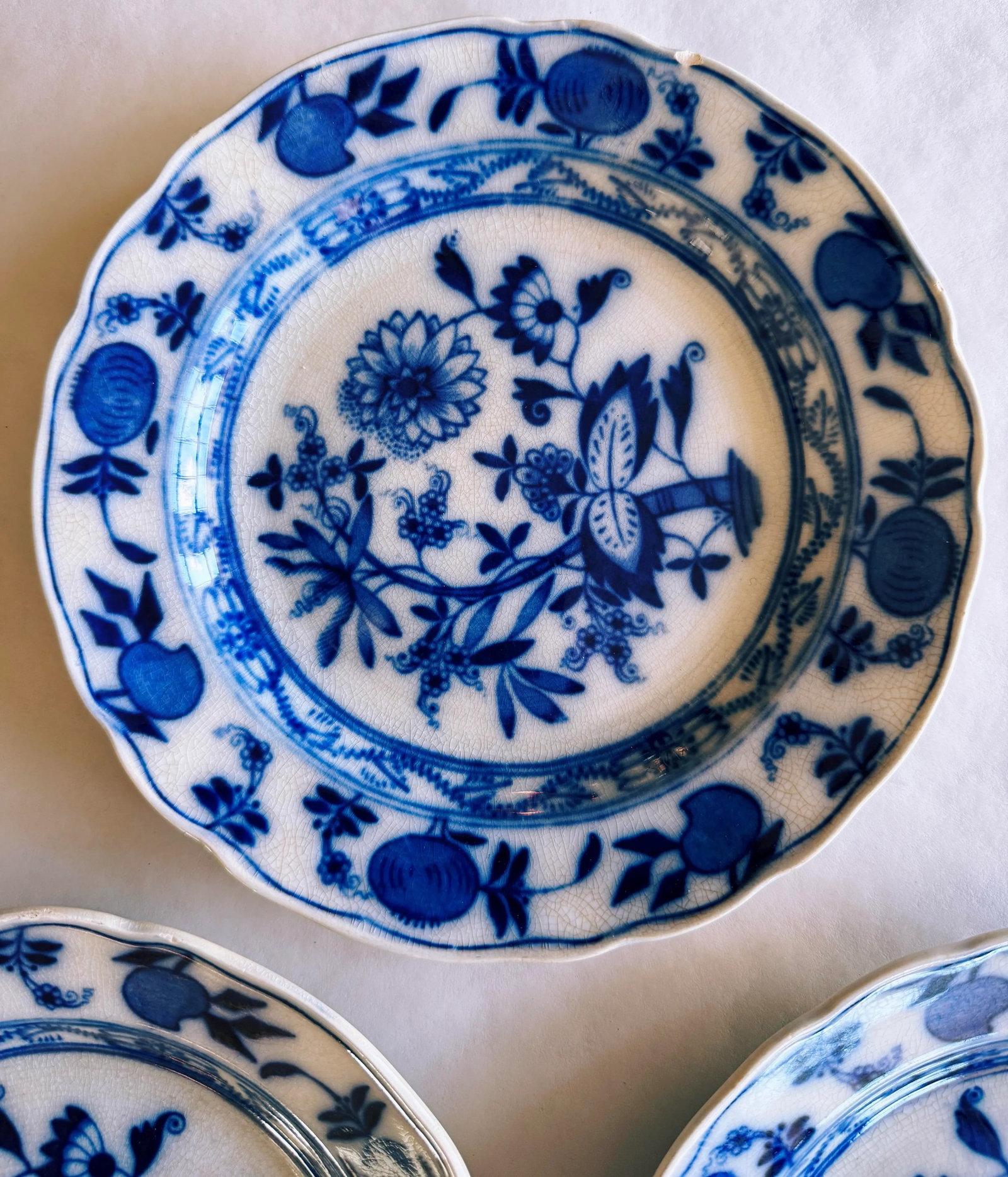 Antique Meissen England Porcelain Plates- Set of 3 - 8