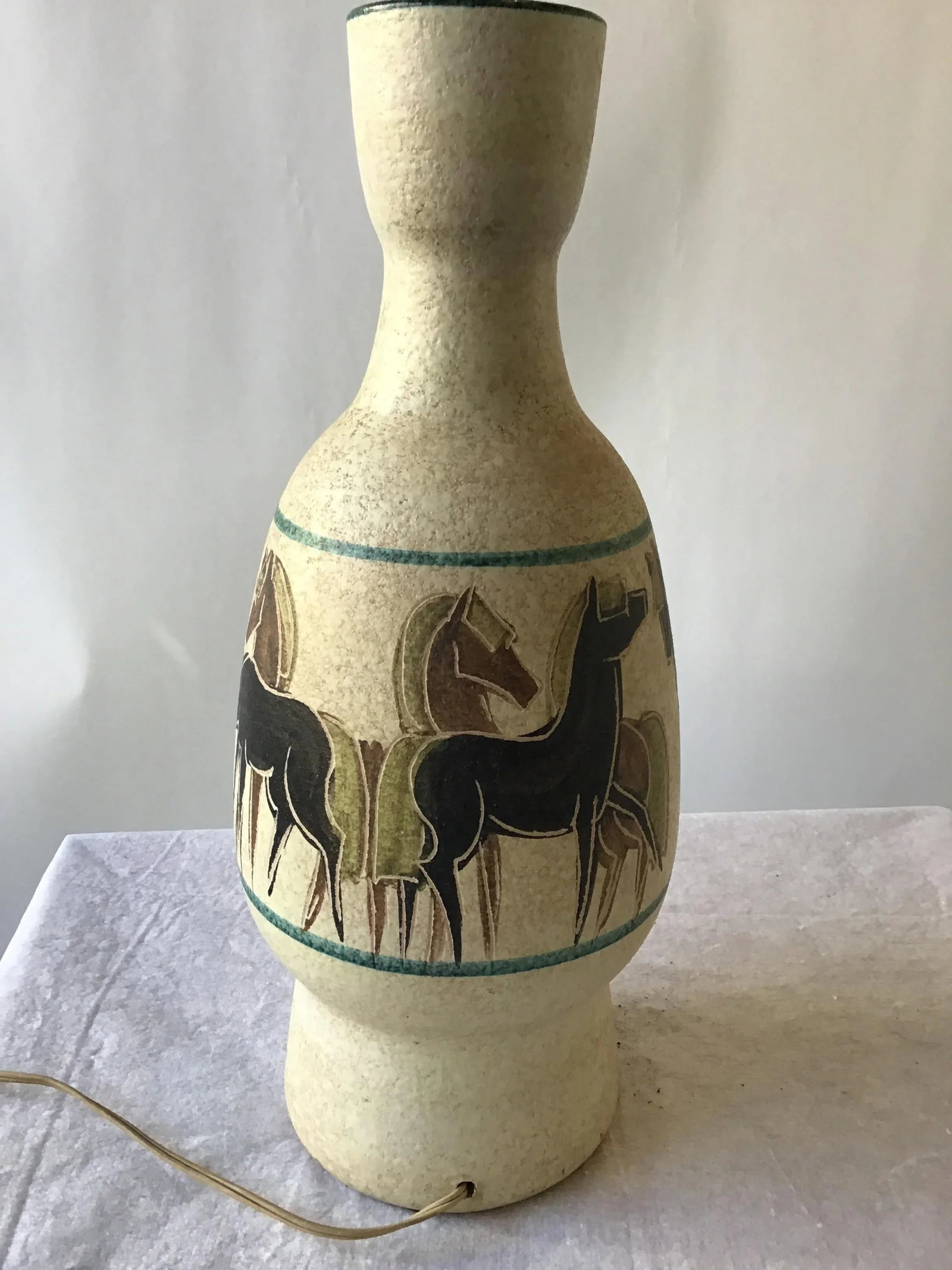 1950s Ceramic Horse Lamp - 5