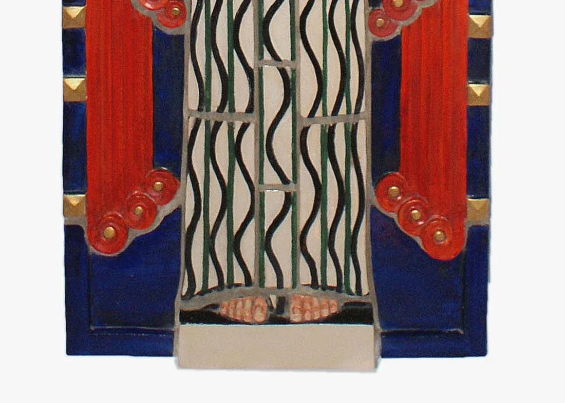Vintage Art Deco Style Polychrome Terracotta Angel - 6