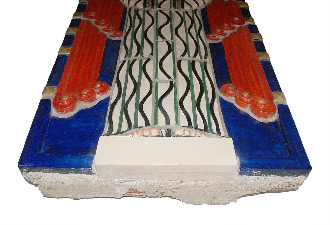 Vintage Art Deco Style Polychrome Terracotta Angel - 7