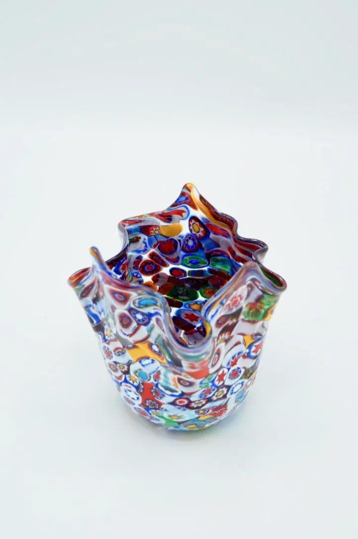 Vintage Murano Millefiori Handkerchief Vase - 10